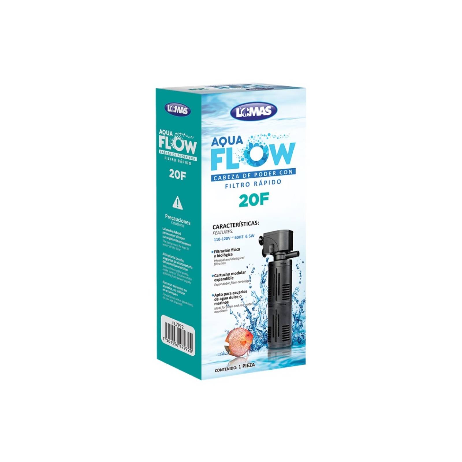 Cabeza De Poder Filtro Rapido Aquaflow 20 Acuario Lomas