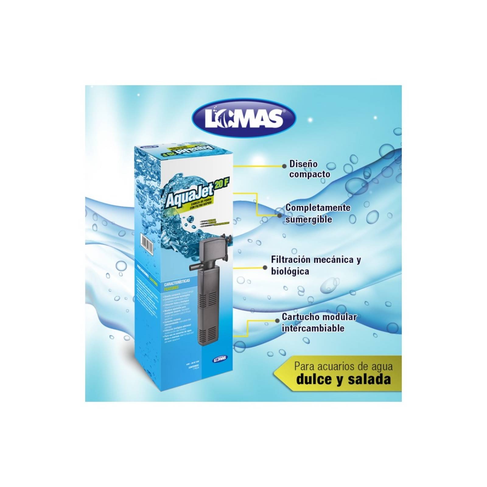 Cabeza De Poder Filtro Rapido Aquajet 20 Acuario Lomas