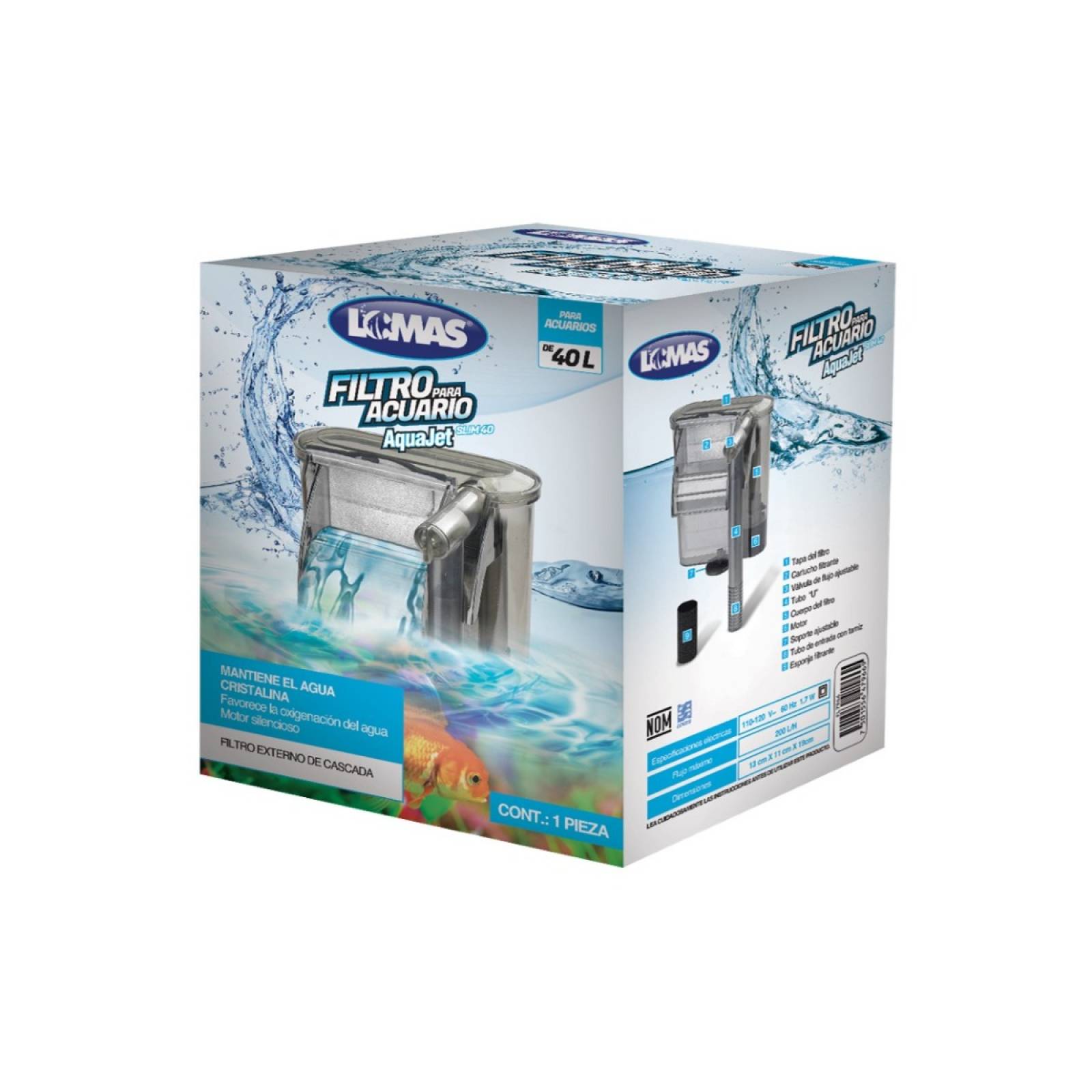 Filtro Externo Aquajet Slim 40 Lt Acuario Lomas