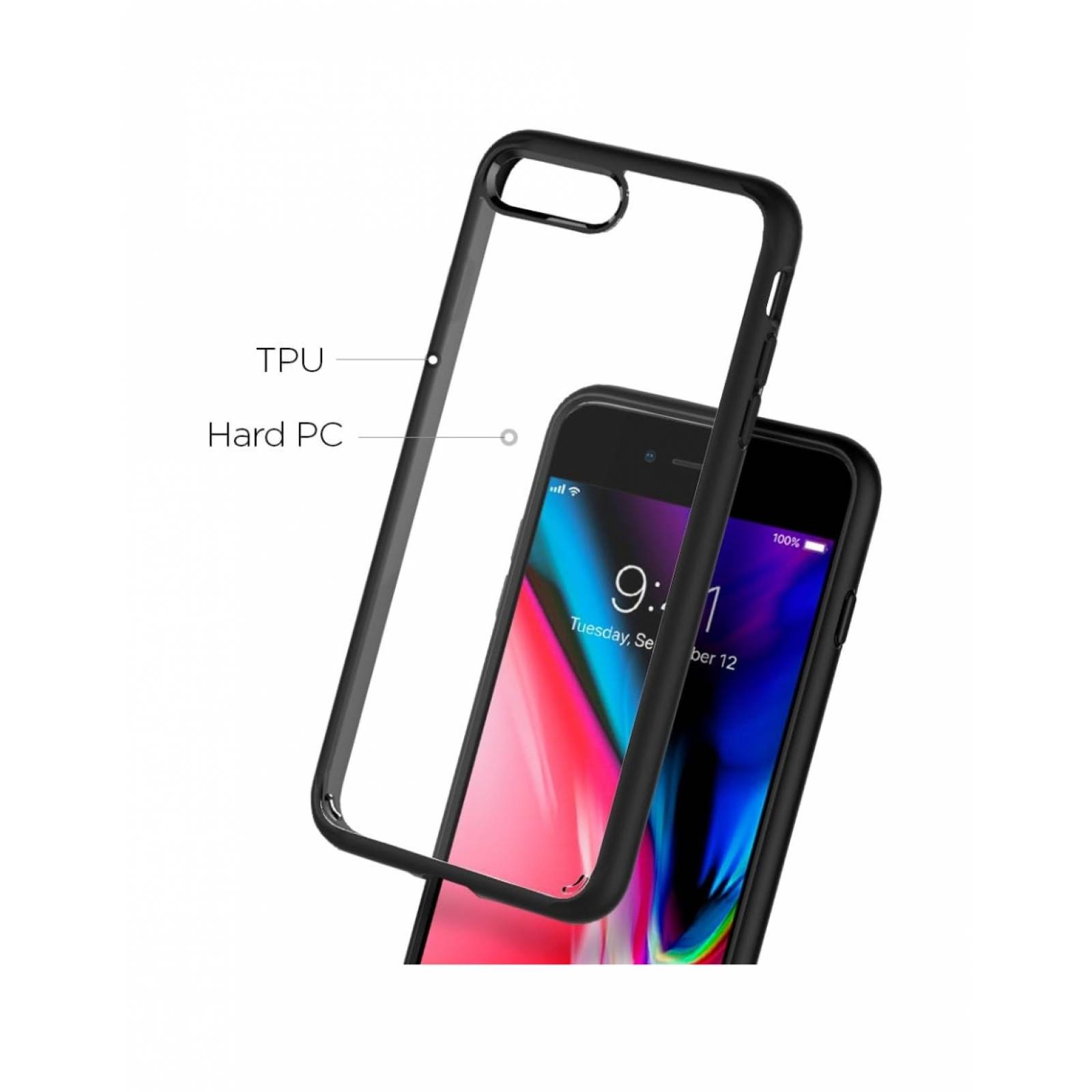 Spigen: Funda Ultra Hybrid iPhone 8/7 Plus (negro)
