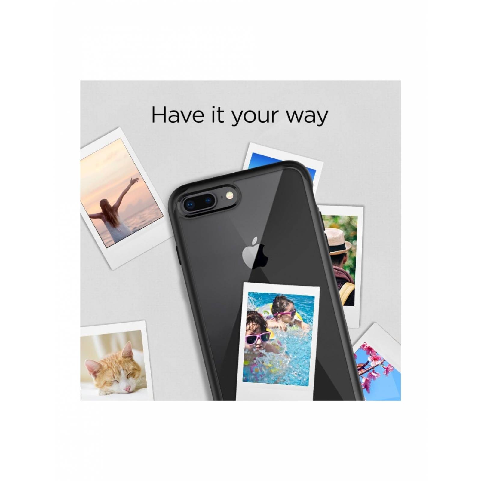 Spigen: Funda Ultra Hybrid iPhone 8/7 Plus (negro)