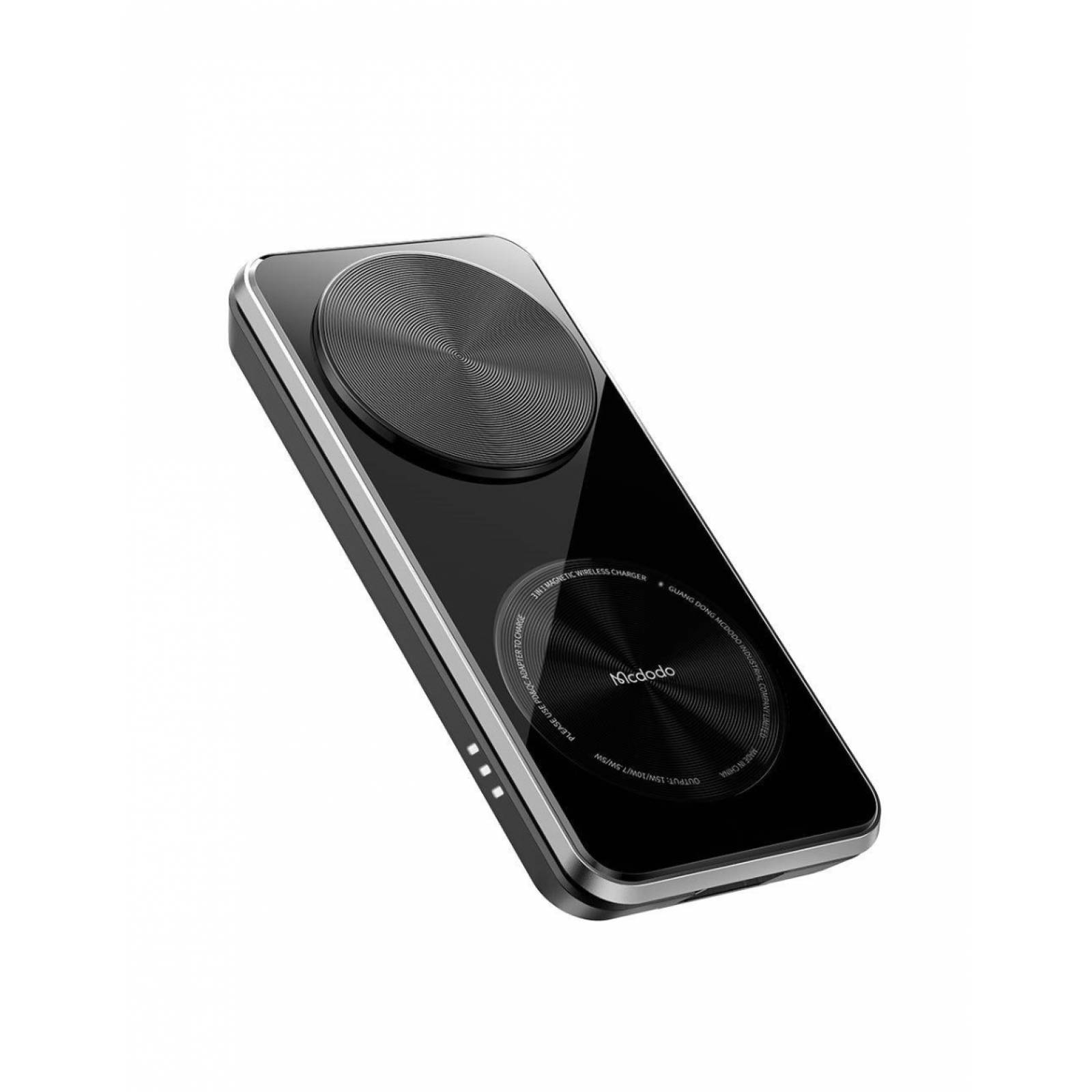 Cargador magnético inalámbrico plegable 3 en 1 con soporte  Negro.