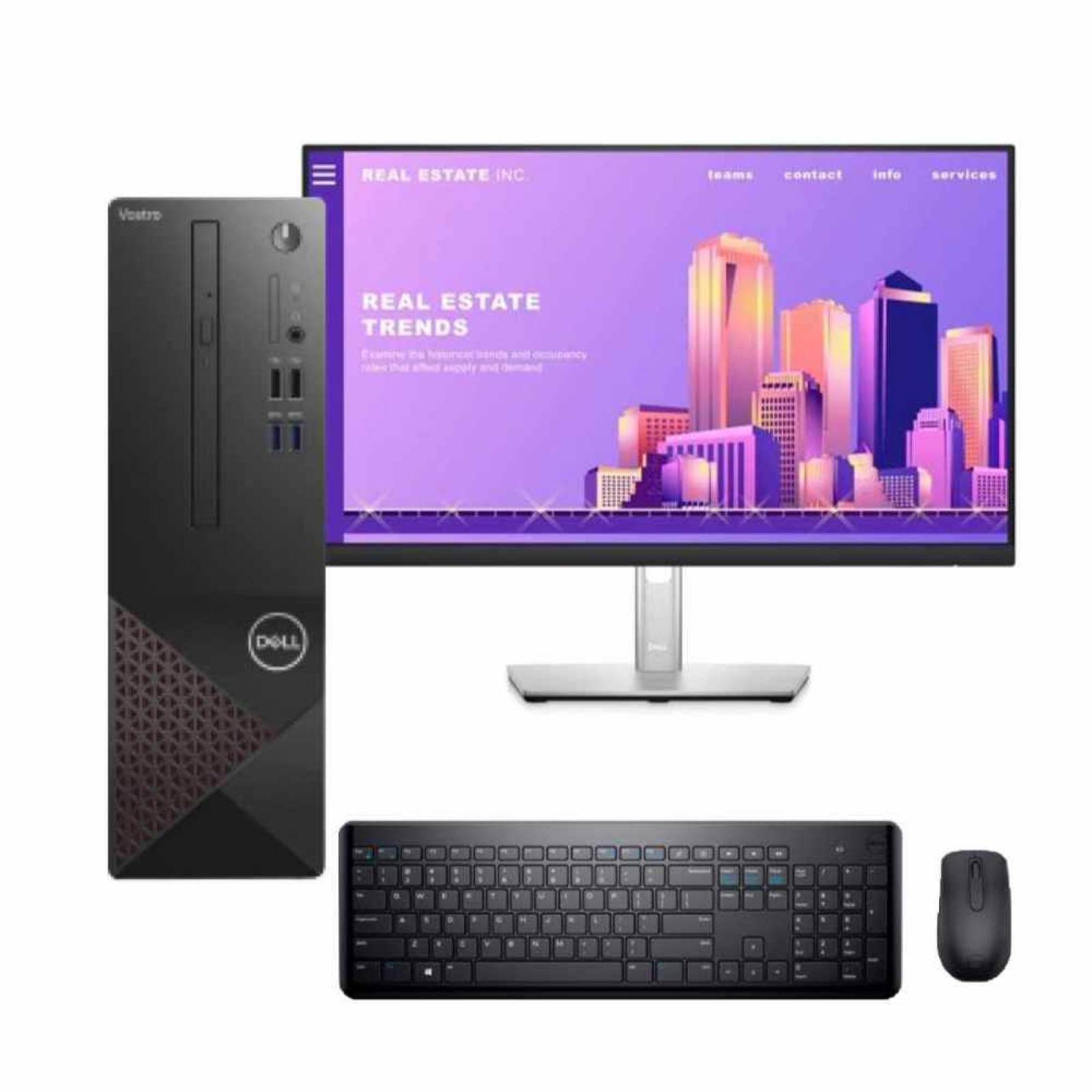 Computadora DELL Vostro Core I3-10105 RAM 8GB 1TB LED 23.8 Windows PRO