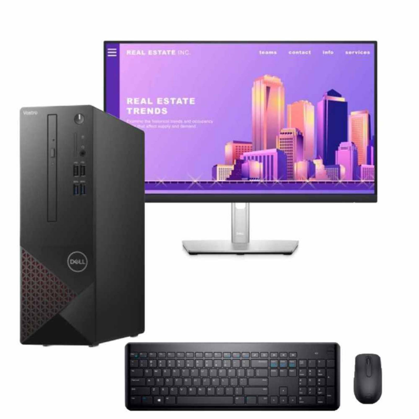Computadora de escritorio Dell Vostro I5 RAM 8GB 1TB HDD Monitor 23.8 Windows 10 Pro