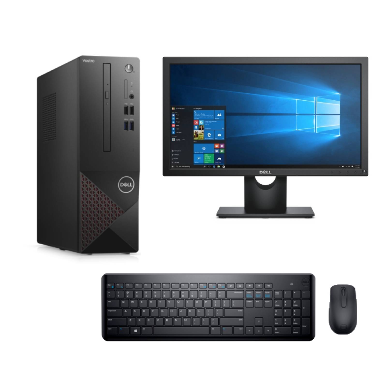 Computadora de escritorio Dell Vostro I7RAM 8GB 1TB HDD Monitor 19.5 Windows 10 Pro