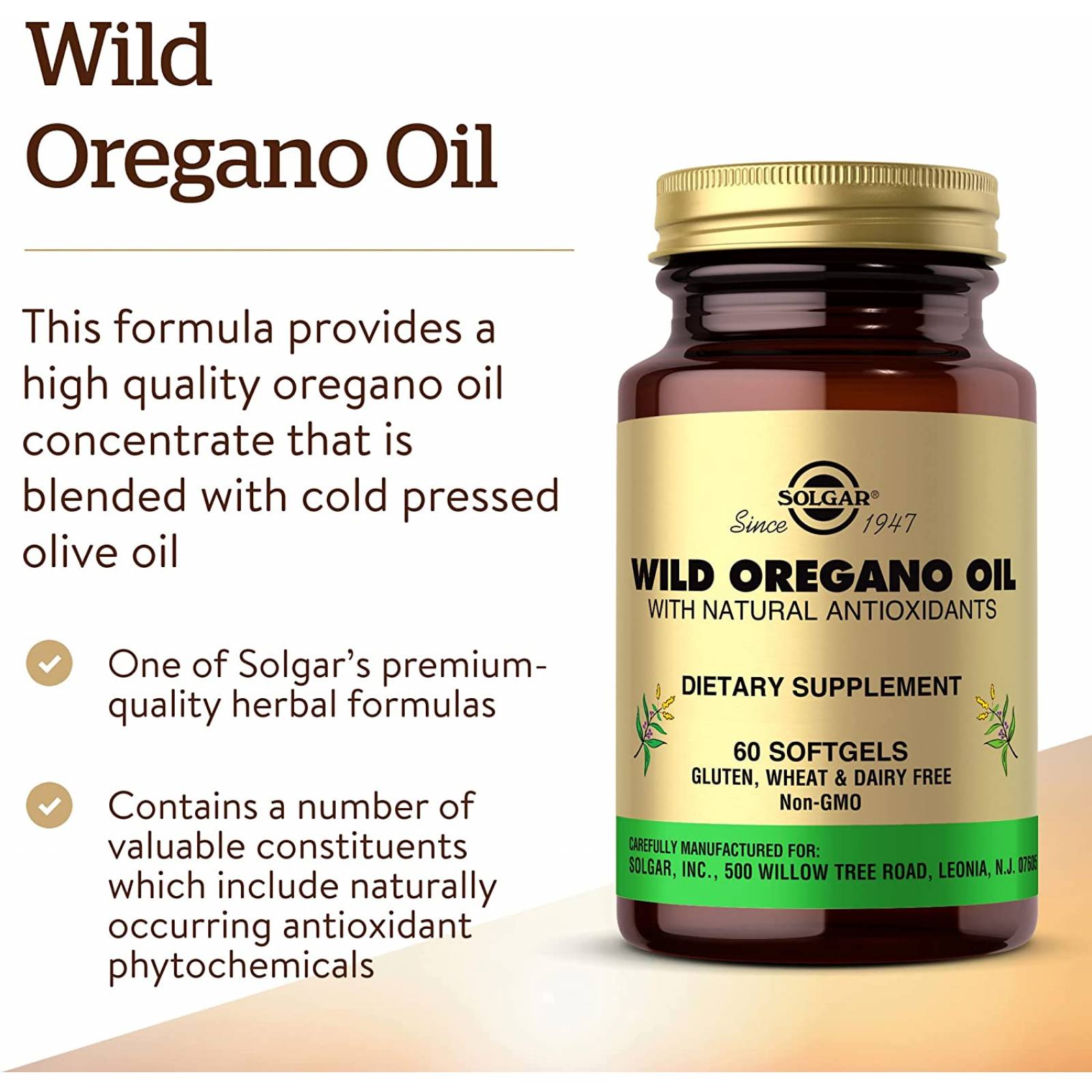 Solgar Wild Oregano Oil Aceite De Oregano Silvestre 60cap Se
