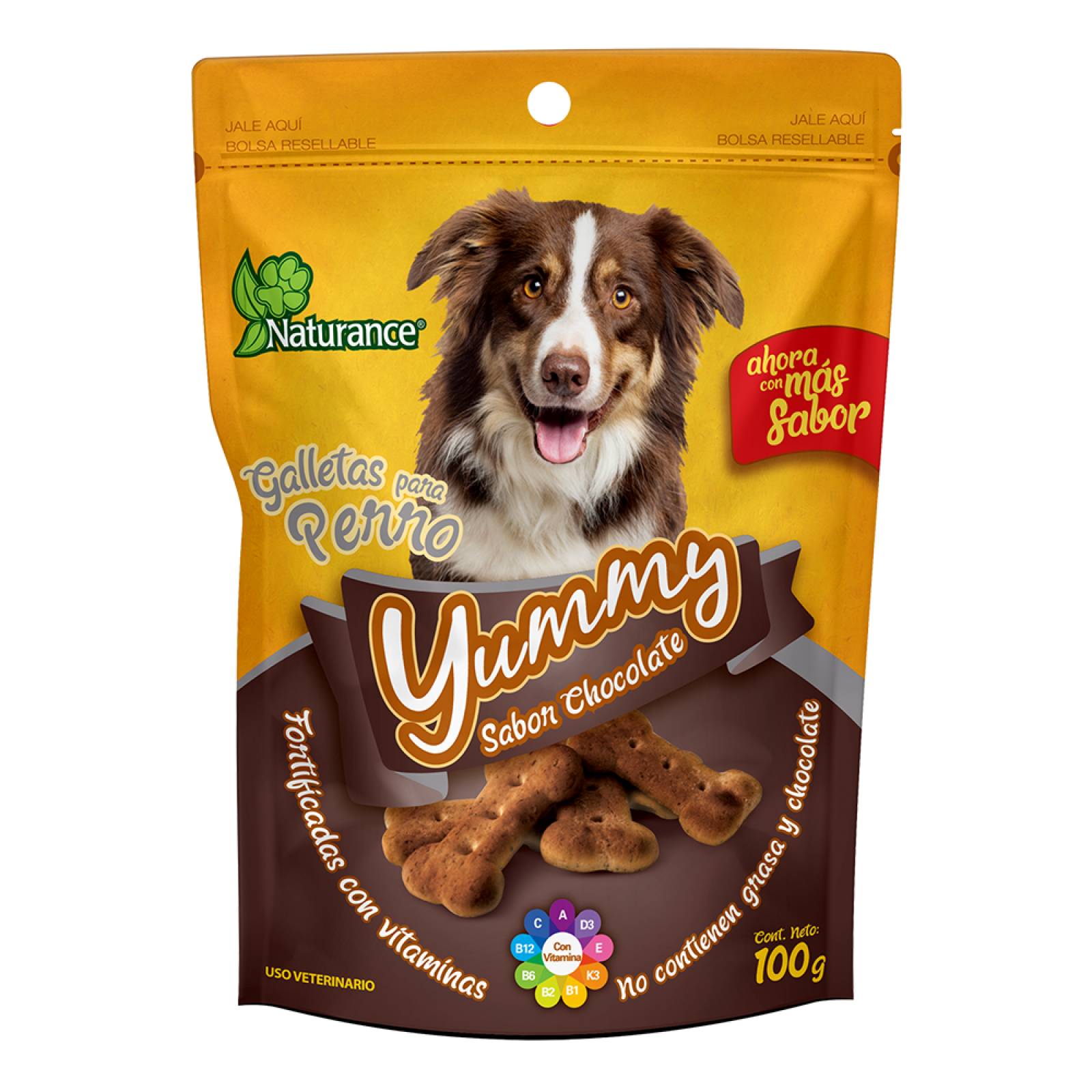 Yummy galletas para perro snacks Sabor Chocolate 100 grs 