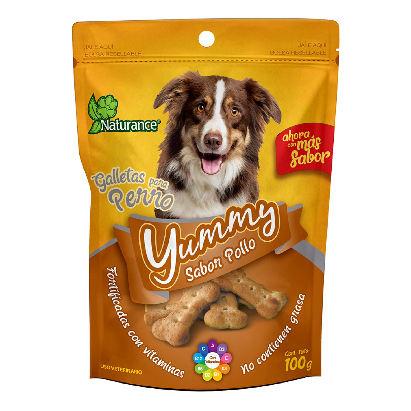 Yummy galletas para perro snacks Sabor Pollo 100 grs