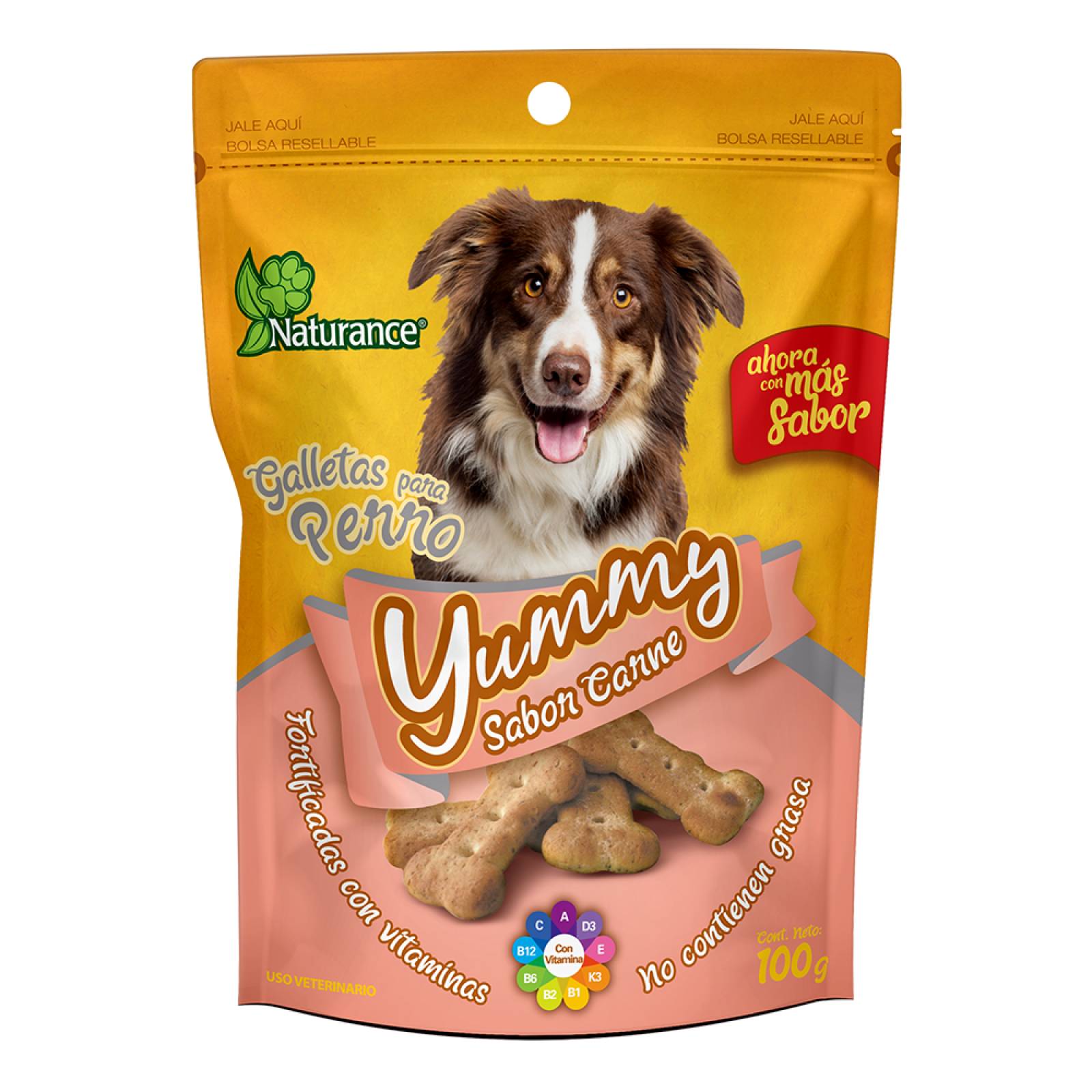 Yummy galletas para perro snacks Sabor Carne 100 grs 