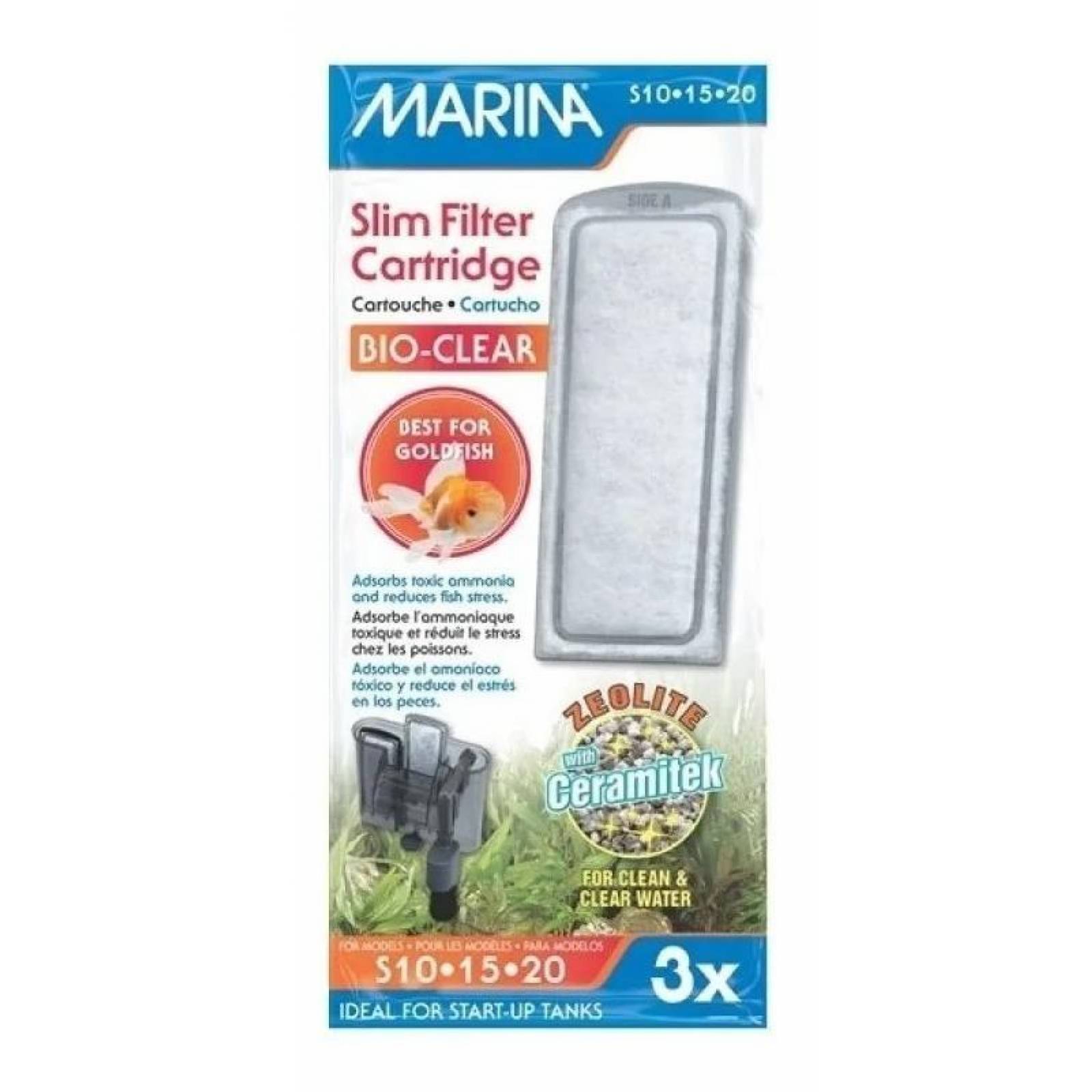 Repuesto Marina BioClear cartucho filtro Slim S10,S15,S20 3pz 