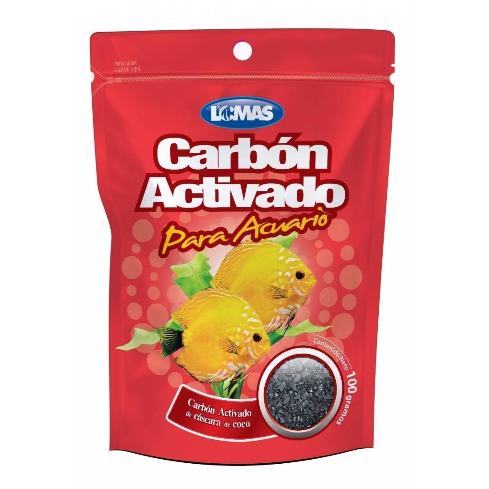 LOMAS bolsa Carbón Activado Para Acuario o peceras 100grs