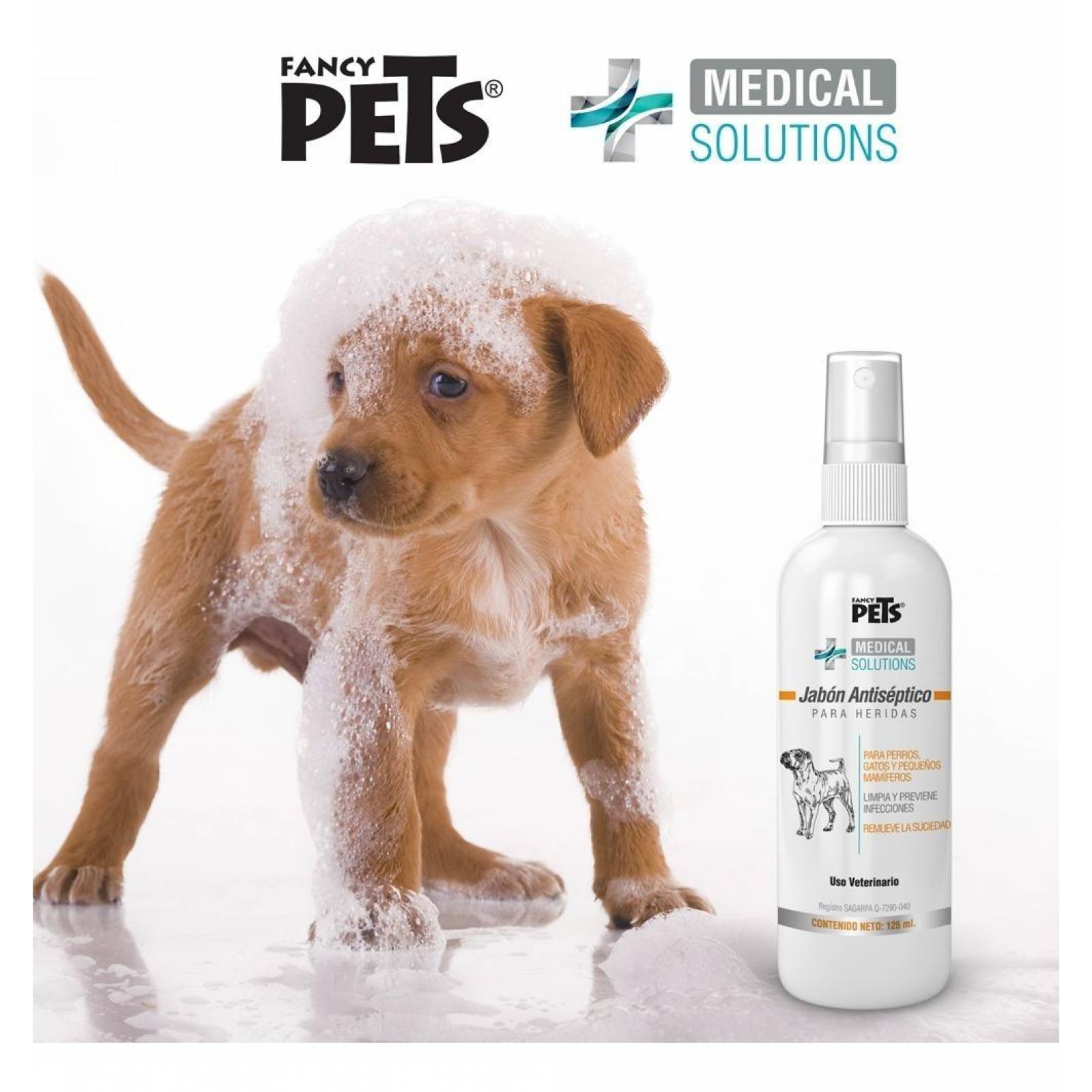 MS Jabón Antiséptico Para Heridas E Infecciones Mascotas 