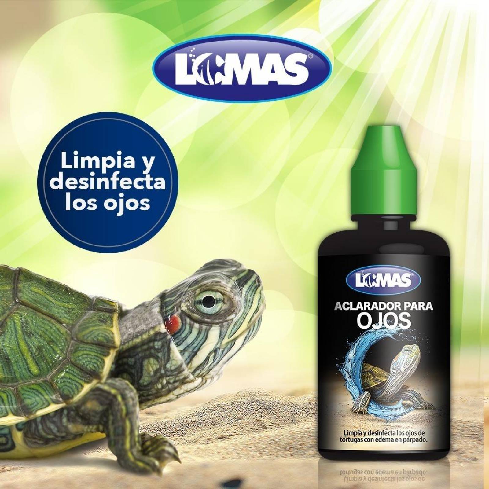 Aclarador De Ojos Para Tortugas 30 Ml Limpia Y Desinfecta 