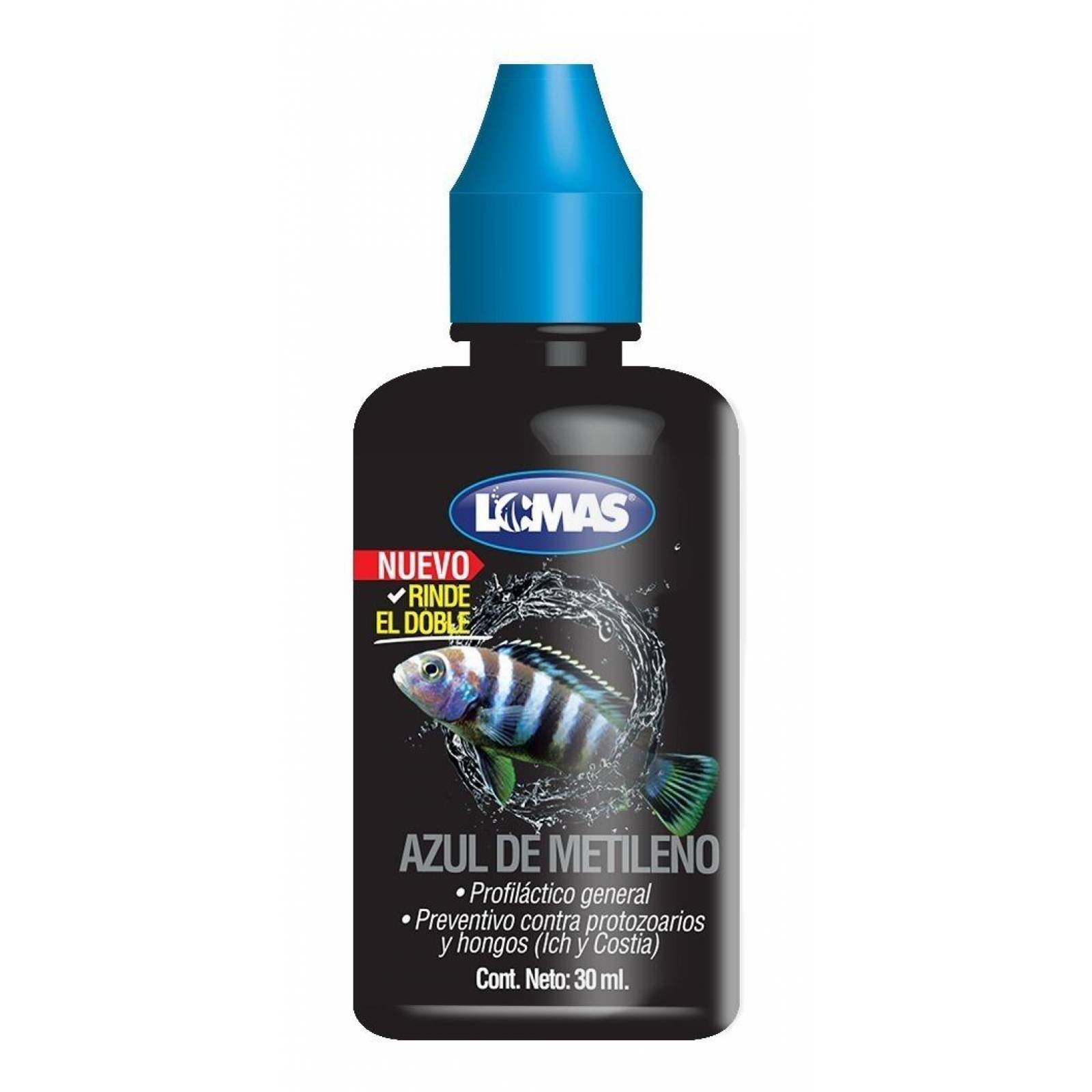 LOMAS Azul De Metileno 30 Ml Para Acuarios 