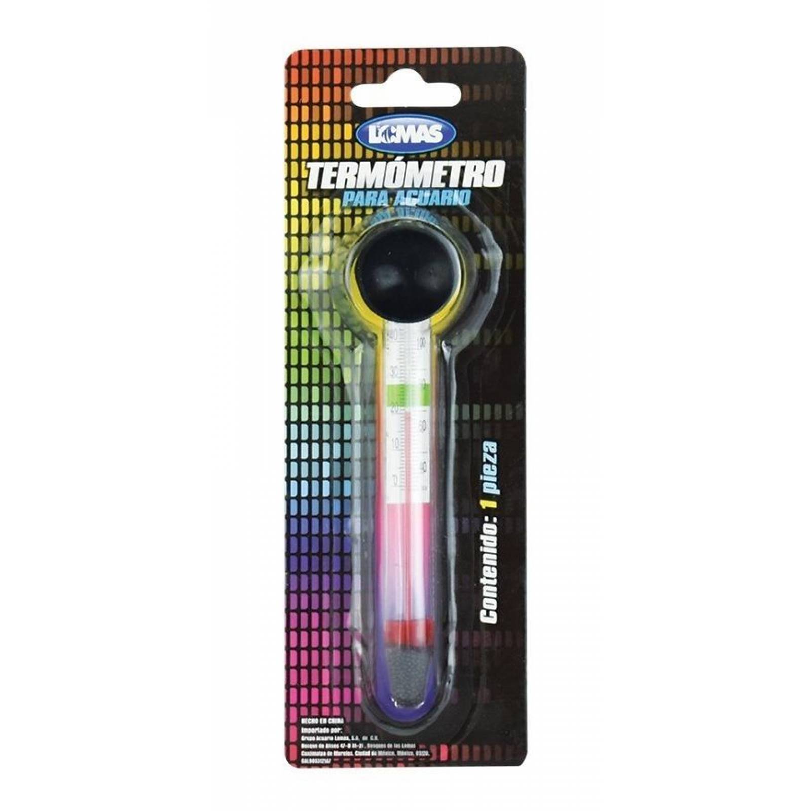 LOMAS Termometro Flotante Con Chupon Fp Para Peceras 