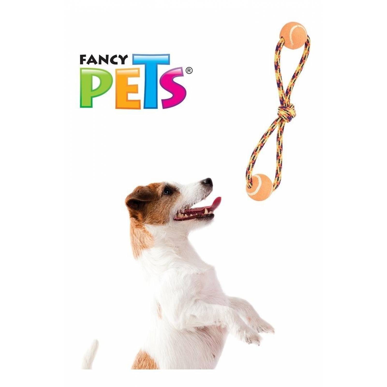 Juguete Cuerda Tejida Doble Pelota 43 Cm Para Perro