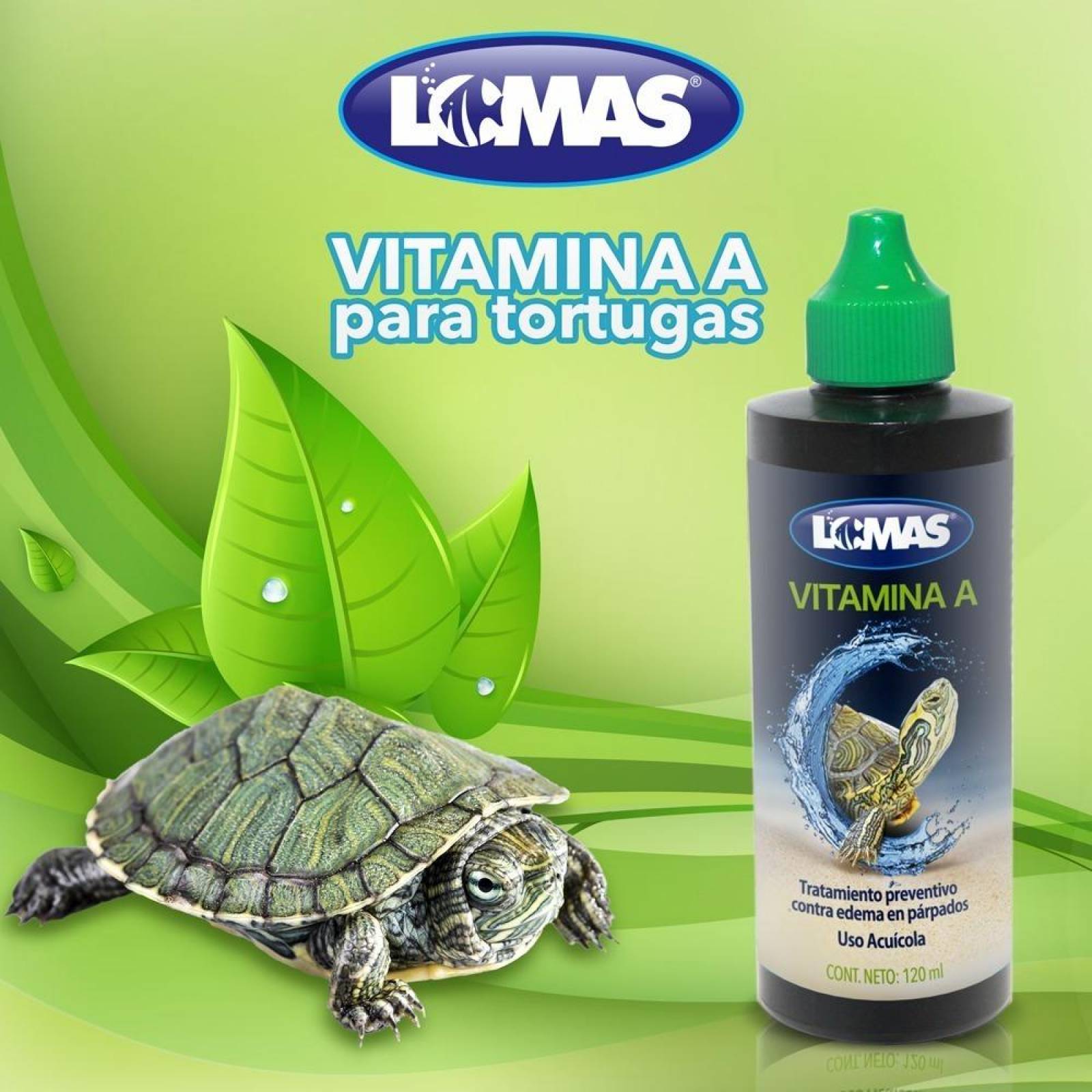LOMAS Tratamiento Vitamina A Para Tortugas De 120 Ml/ 4 Oz. 
