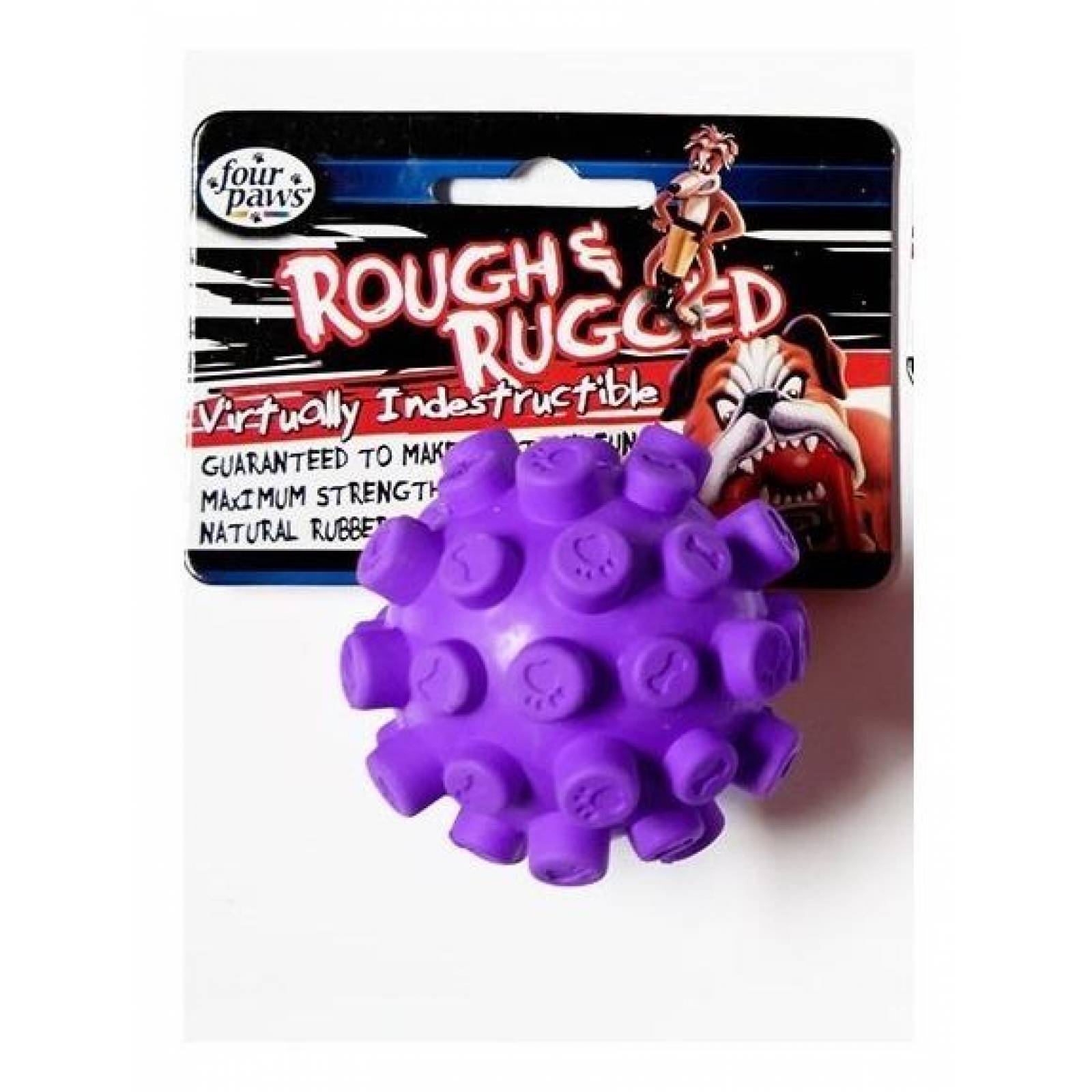 Juguete Perros Pelota Four Paws Rebote Caucho Color Morado 