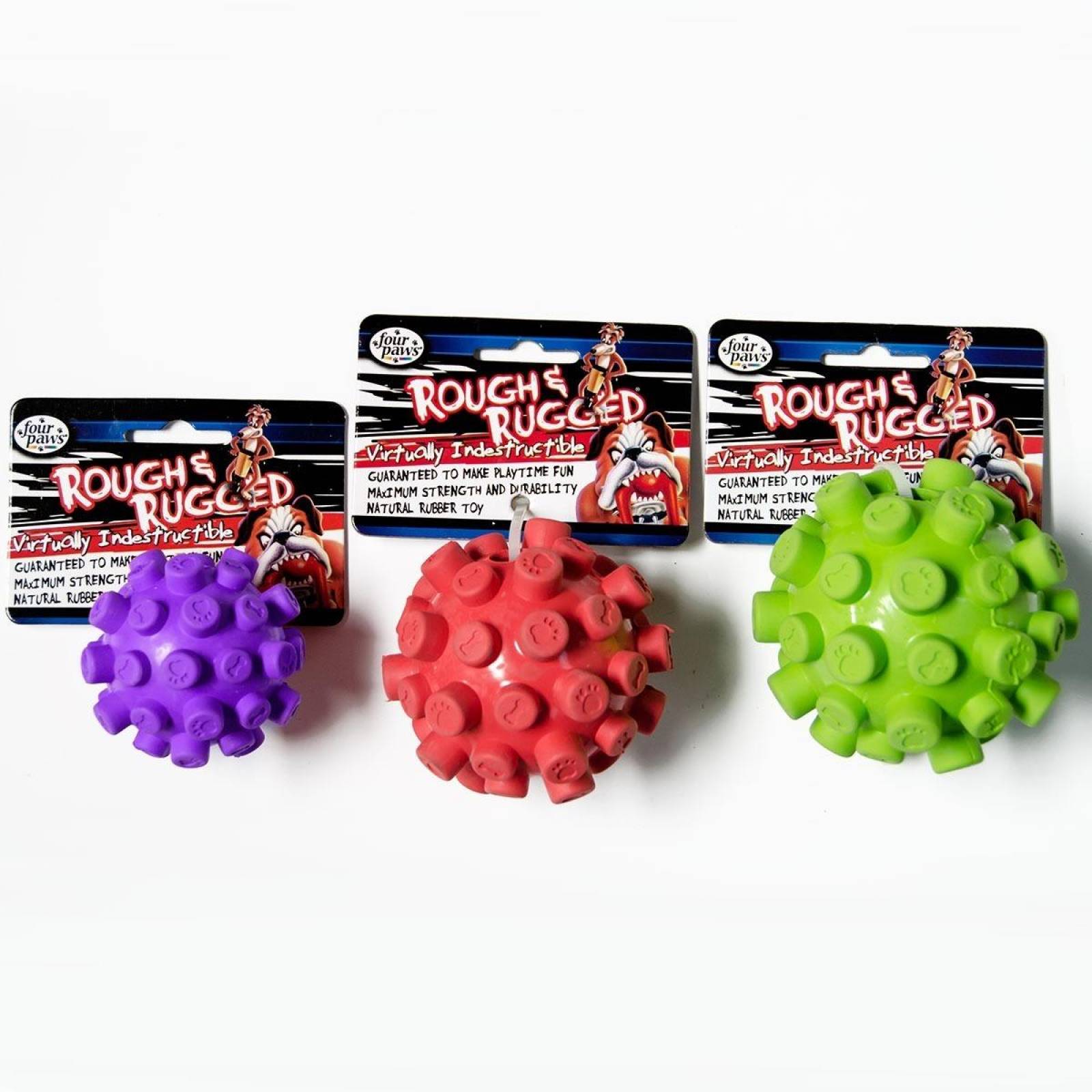 Juguete Perros Pelota Four Paws Rebote Caucho Color Morado 