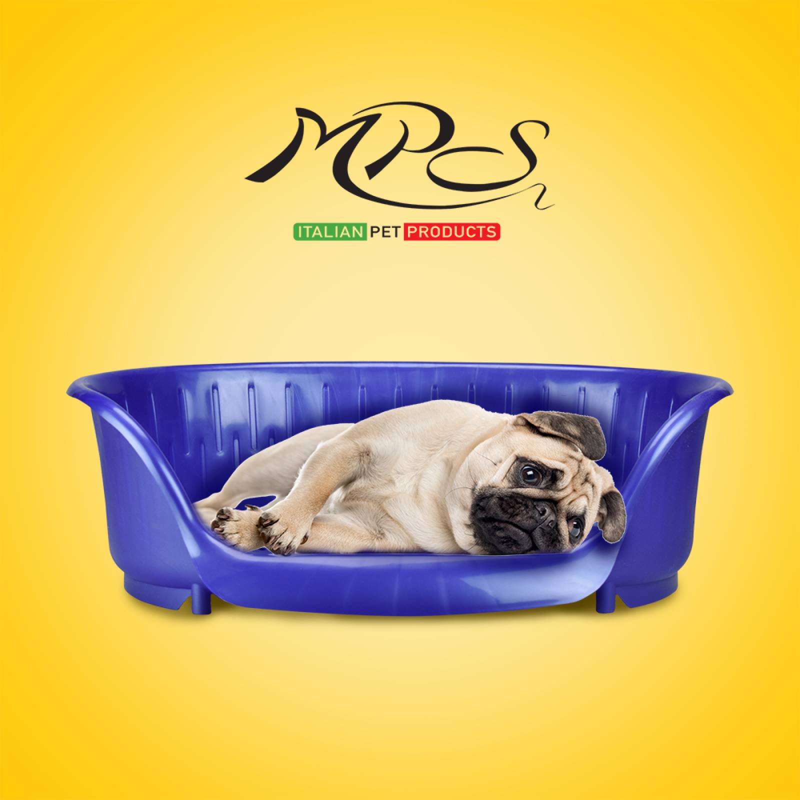 MPS Cama De Plástico Mediana Para Perro 66 Cm incontinencia Azul