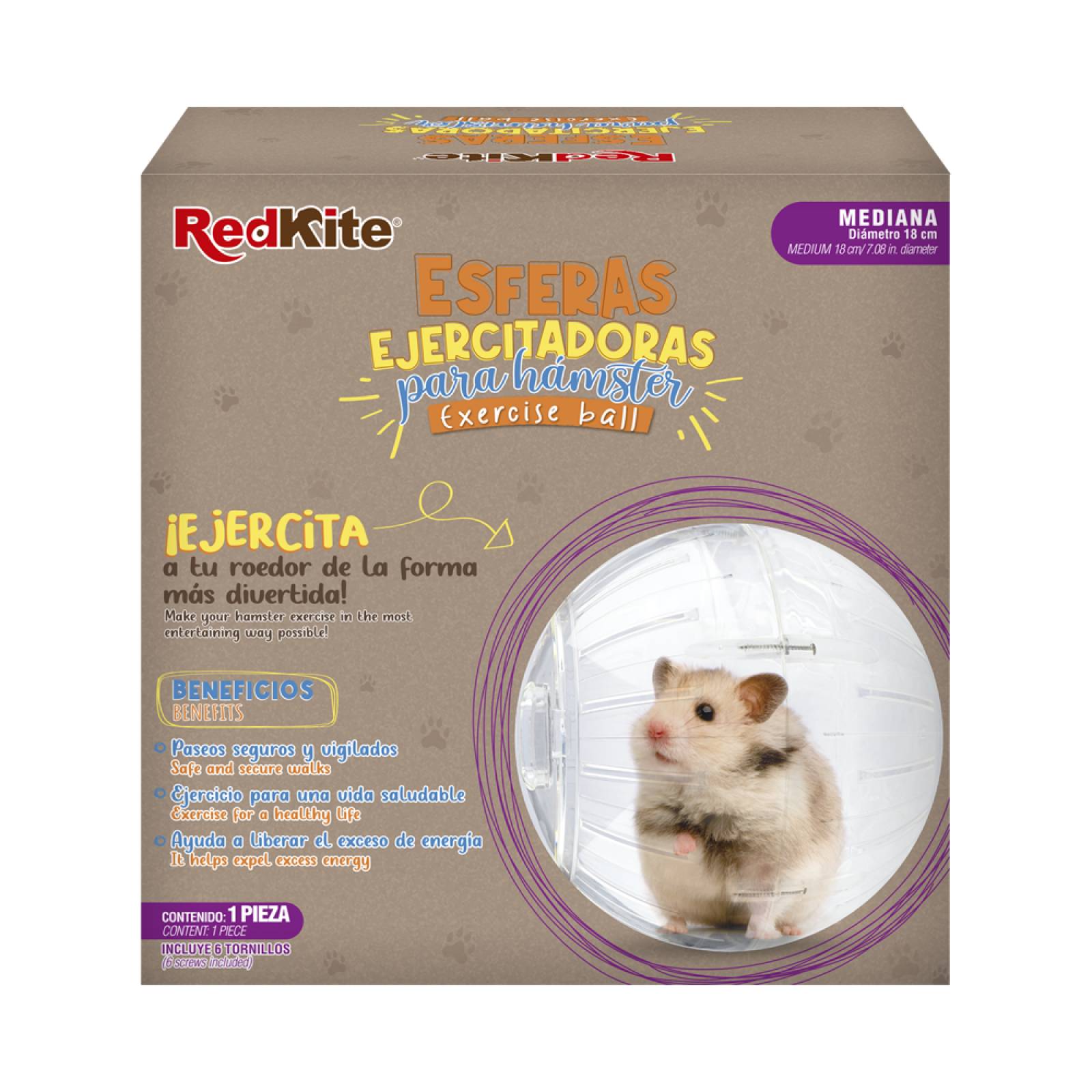 Rueda o esfera ejercitadora para hamsters tamaño mediano 18x18x18 