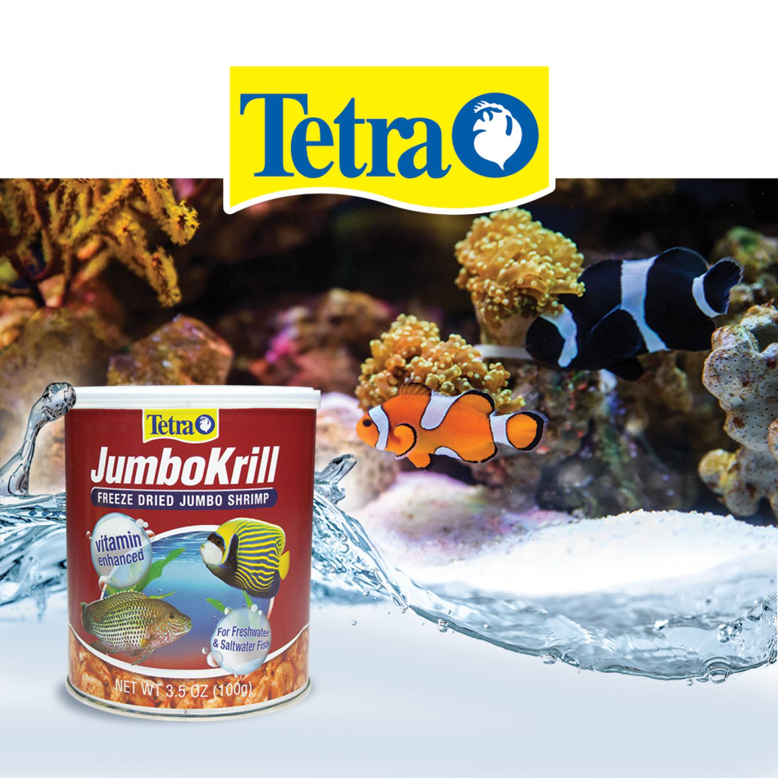 Alimento peces dulce o salada Tetra Jumbokrill 100G camaron 