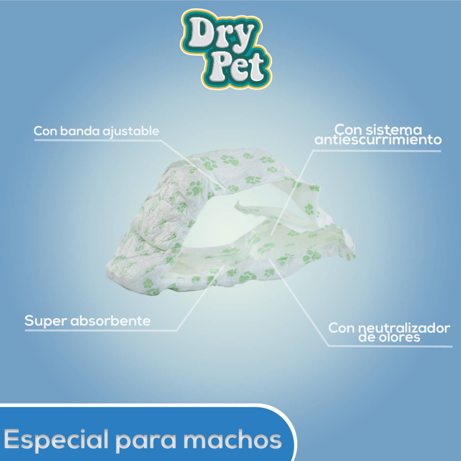 Pañales Medianos Para Perro - 12 Pz Dry Pet 12 pz