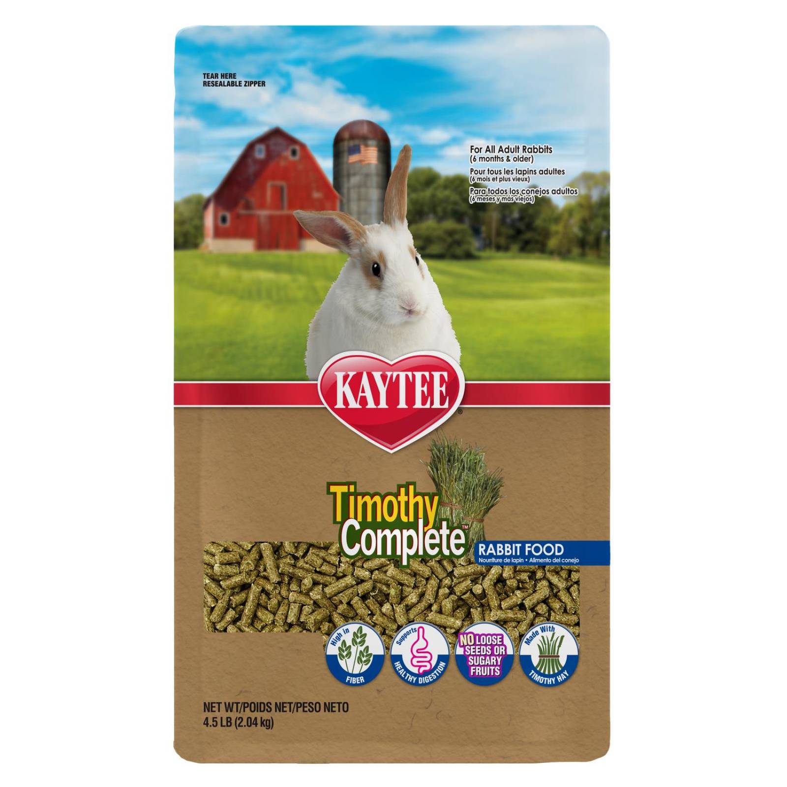 Alimento Premium Kaytee Timothy Complete Conejo 2.04 kg 