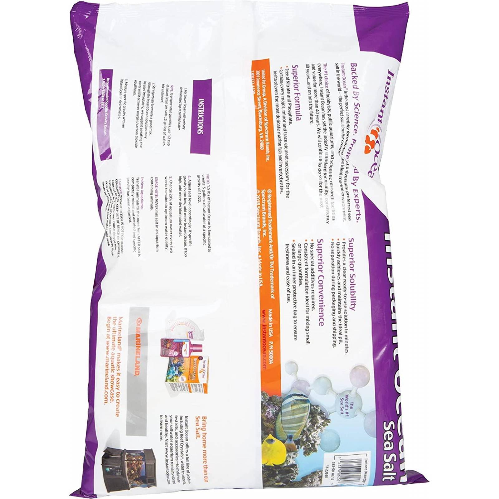 Instant Ocean Sal marina Sea Salt 189.3 lt acuario marino