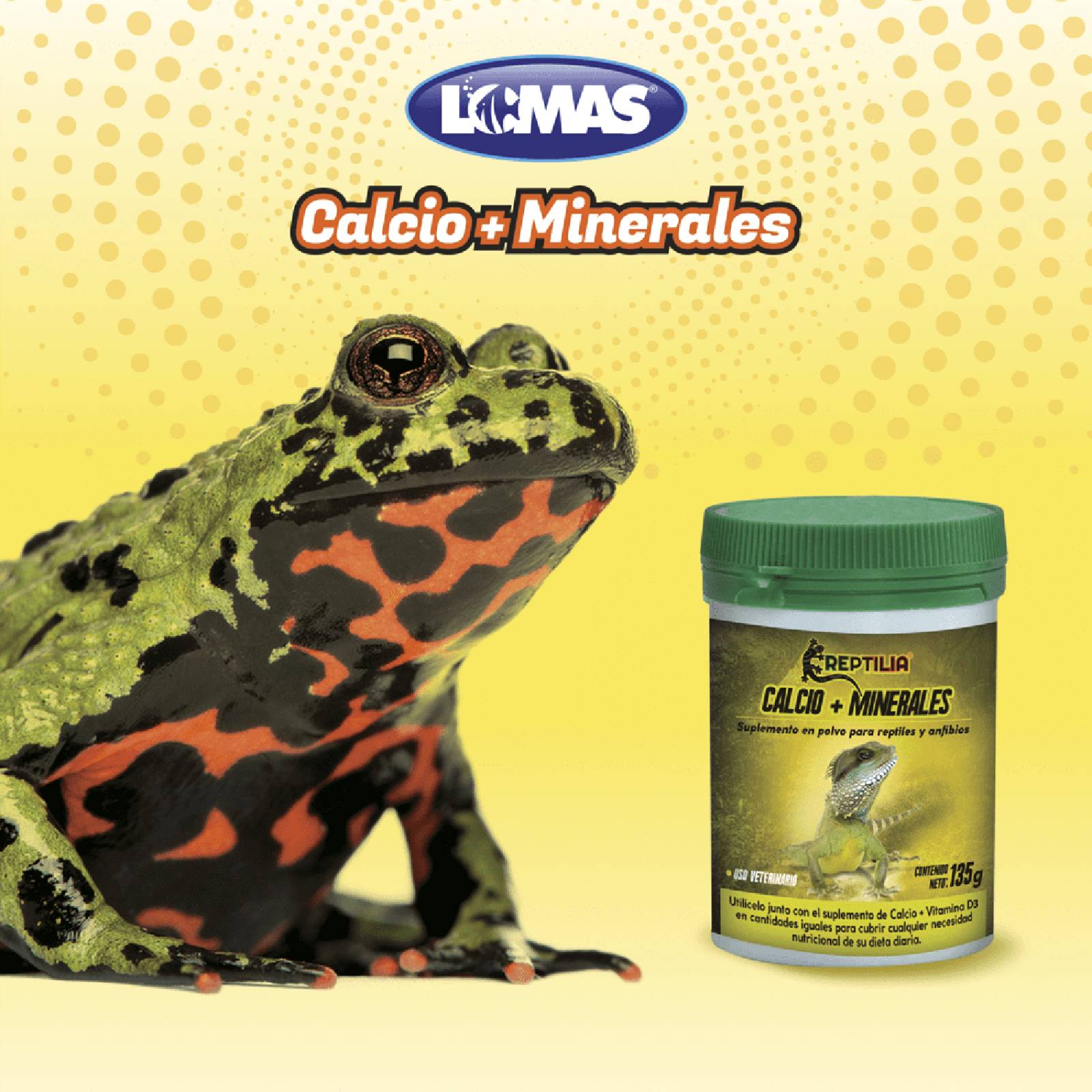 Suplemento calcio y minerales para iguanas, geckos, ranas 