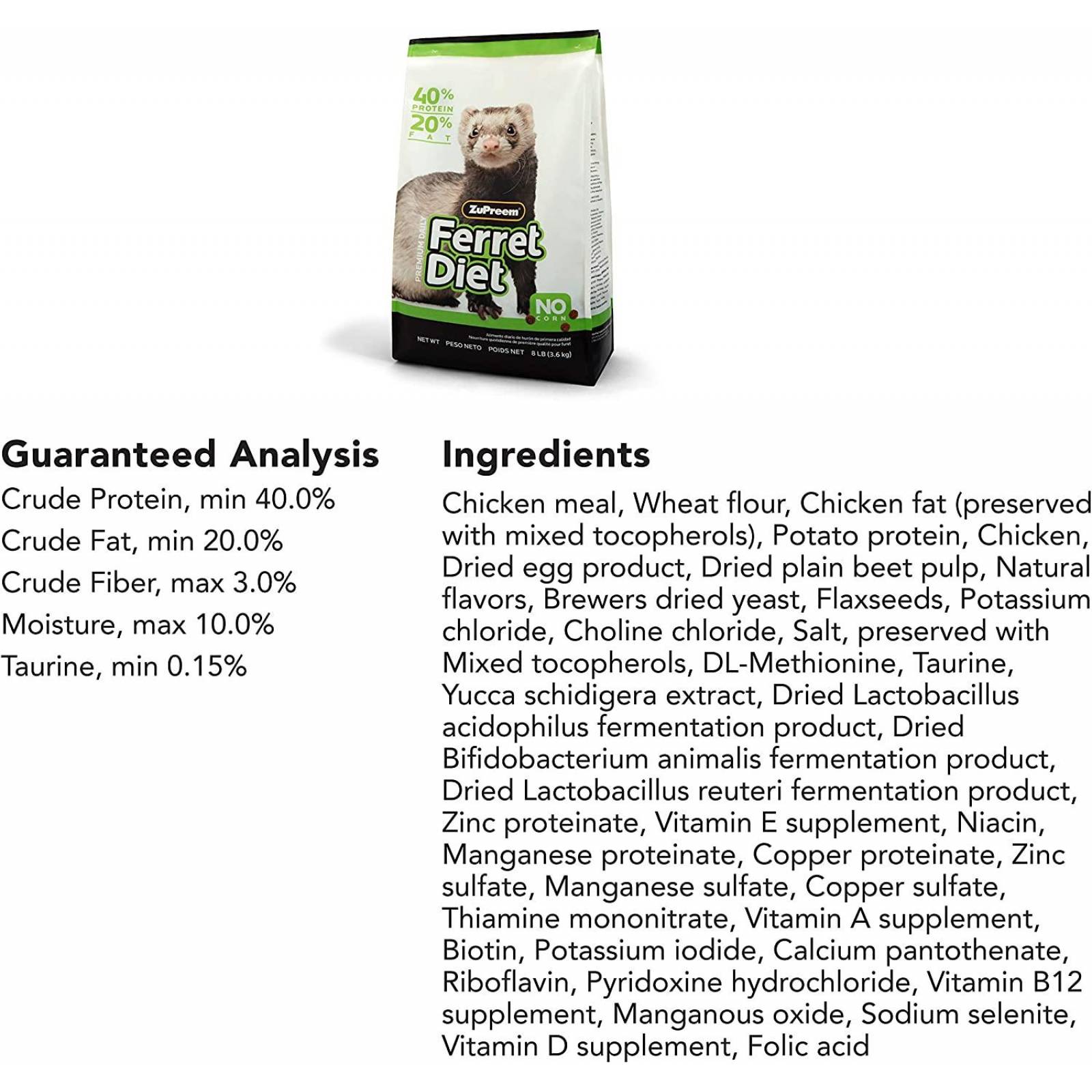 Alimento Zupreem Premium Hurón 1.81 kg 