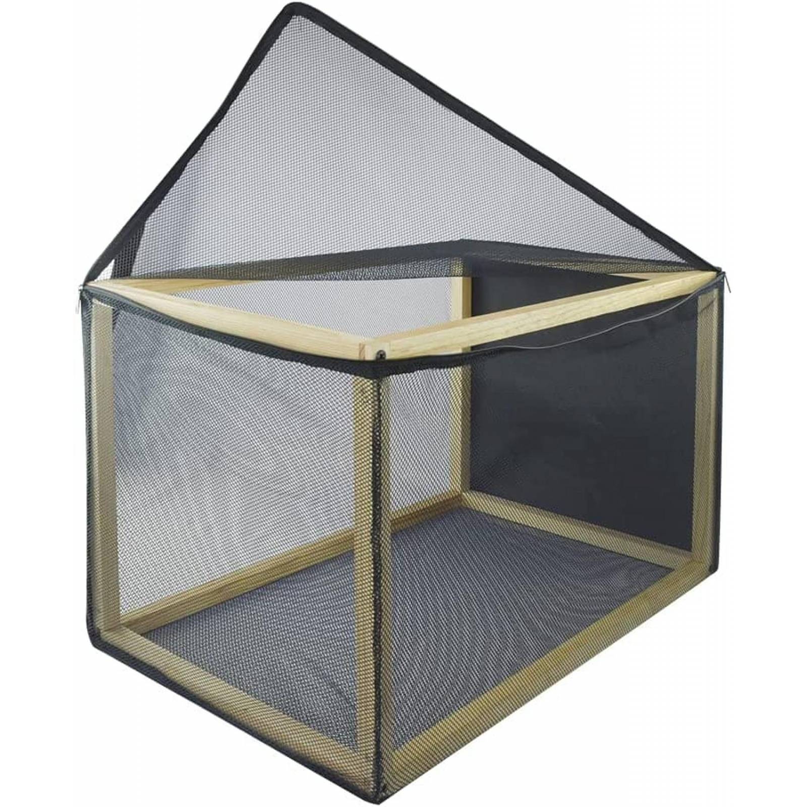 Terrario de malla y madera Reptilia armable grande 40x60x60 