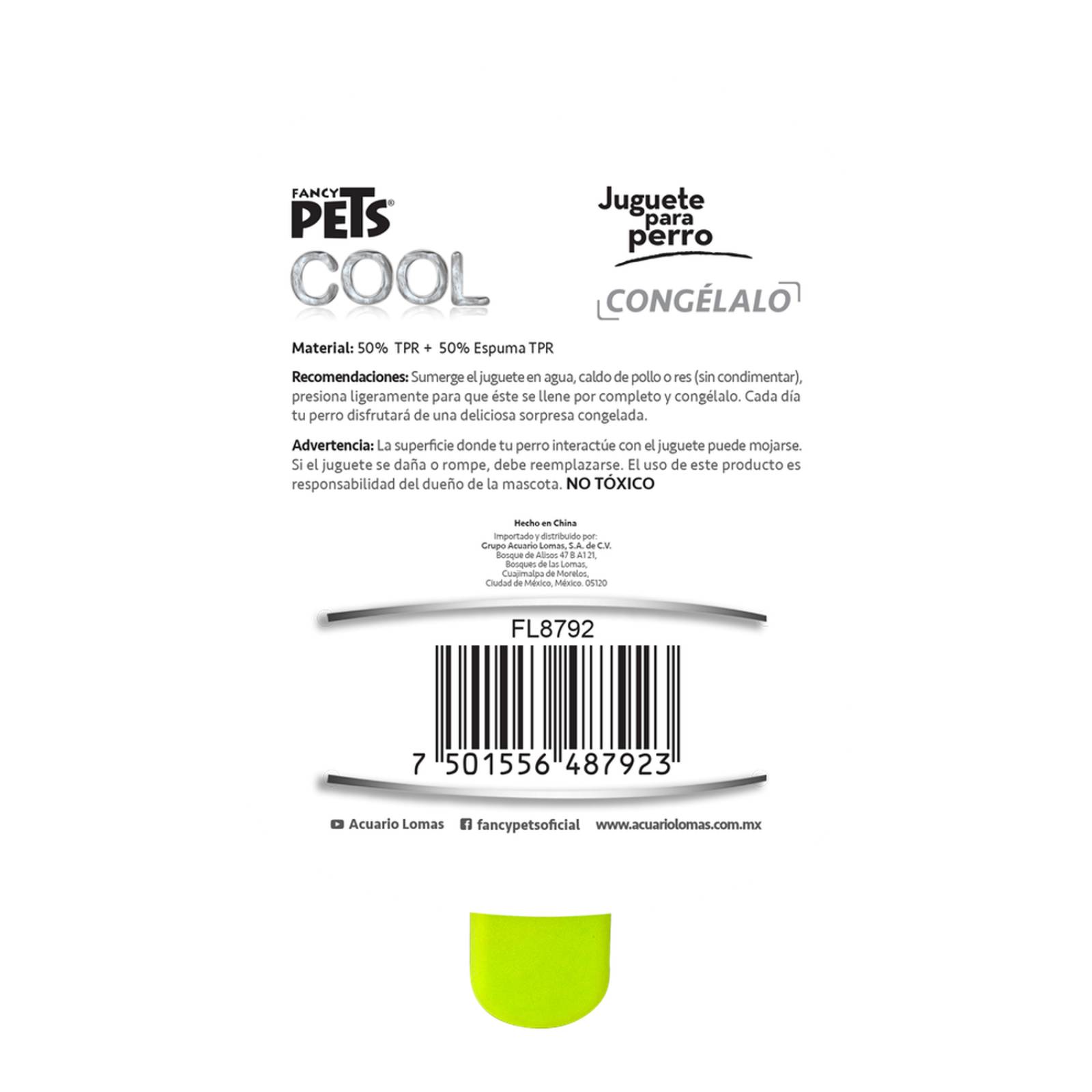 Juguete refrescante perro clima caliente congelable paleta cool 