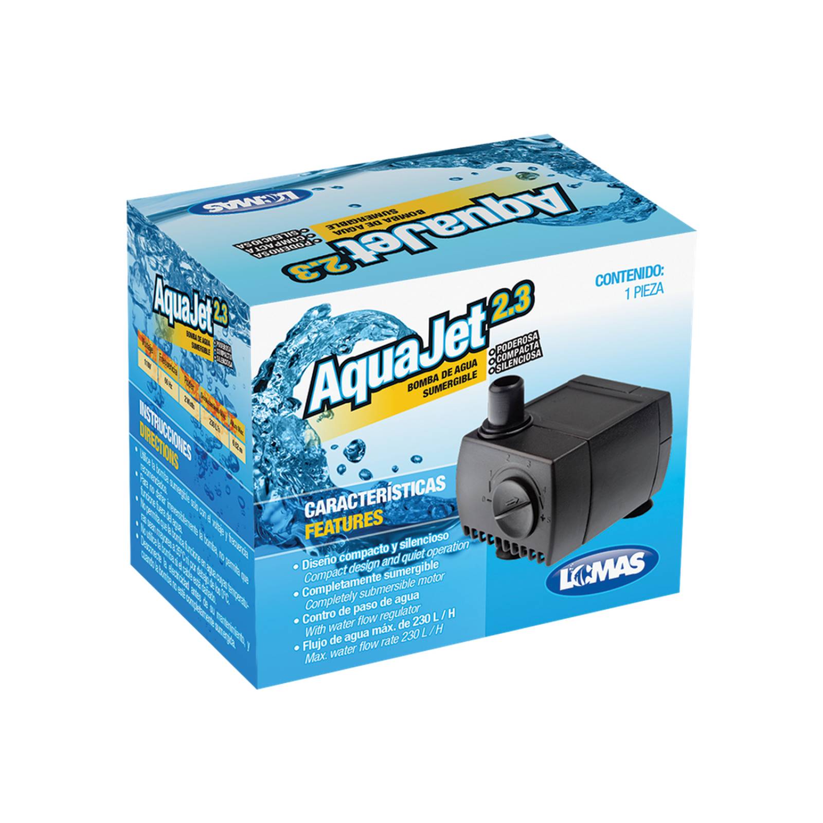Bomba sumergible fuente pequeña AquaJet 2.3 para 62 cms 230L