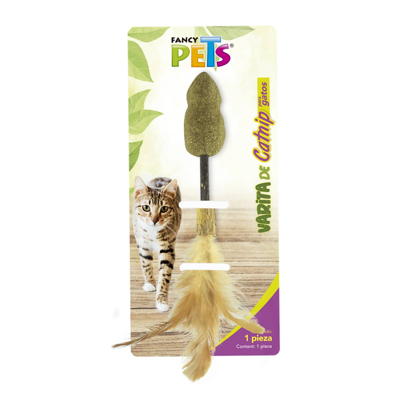 Fancy Pets juguete para gato varita con catnip raton pluma