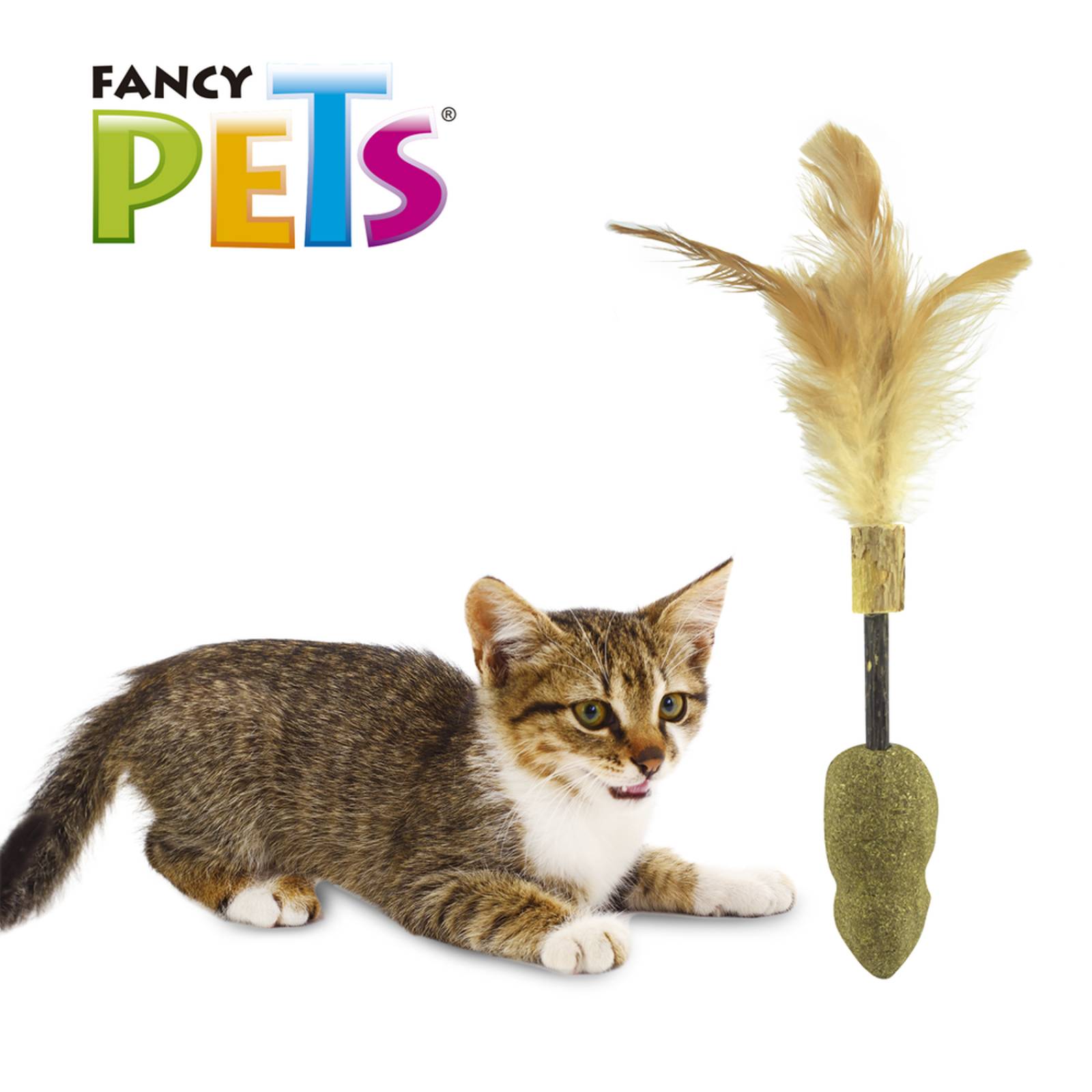 Fancy Pets juguete para gato varita con catnip raton pluma