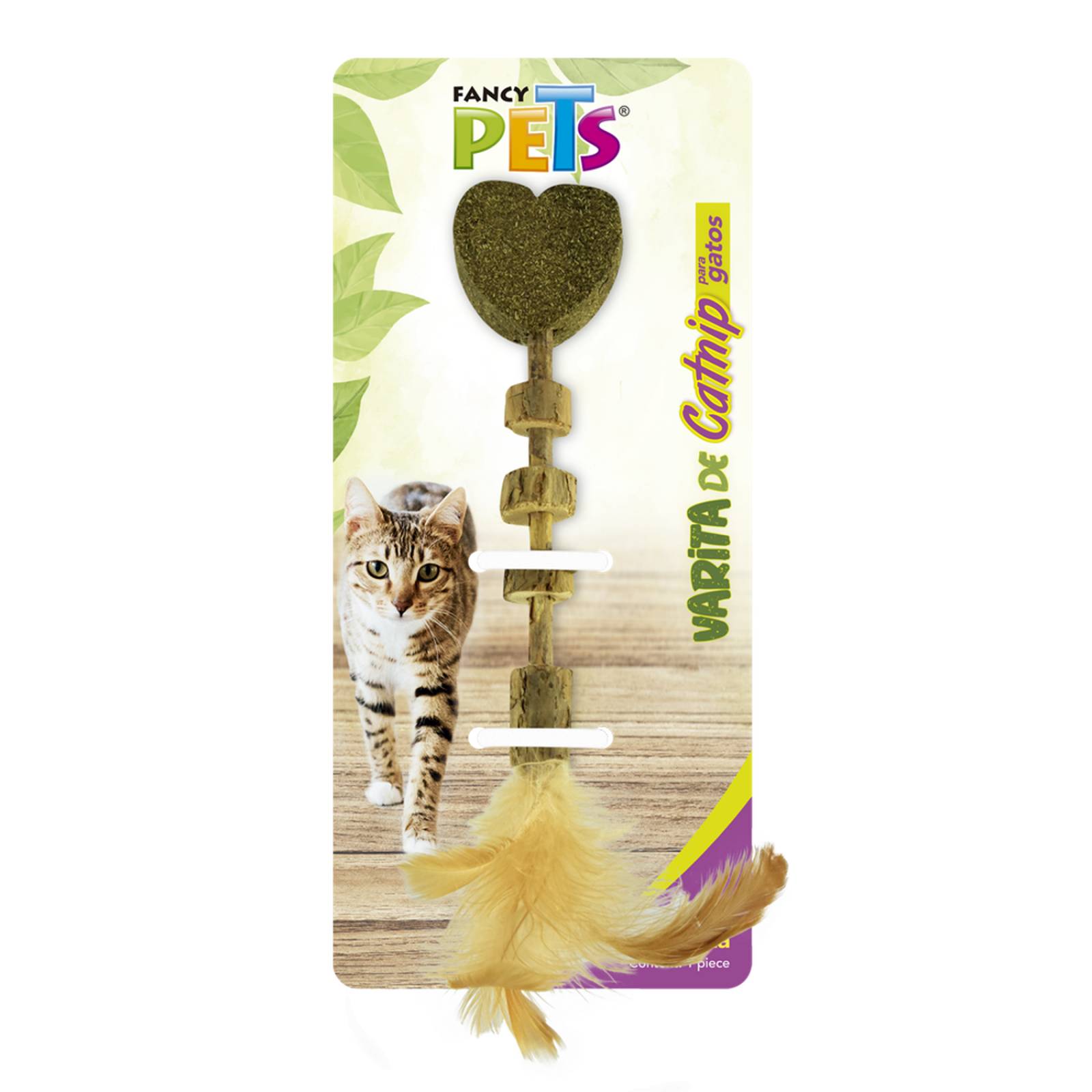 Fancy Pets juguete para gato varita con catnip corazon pluma 