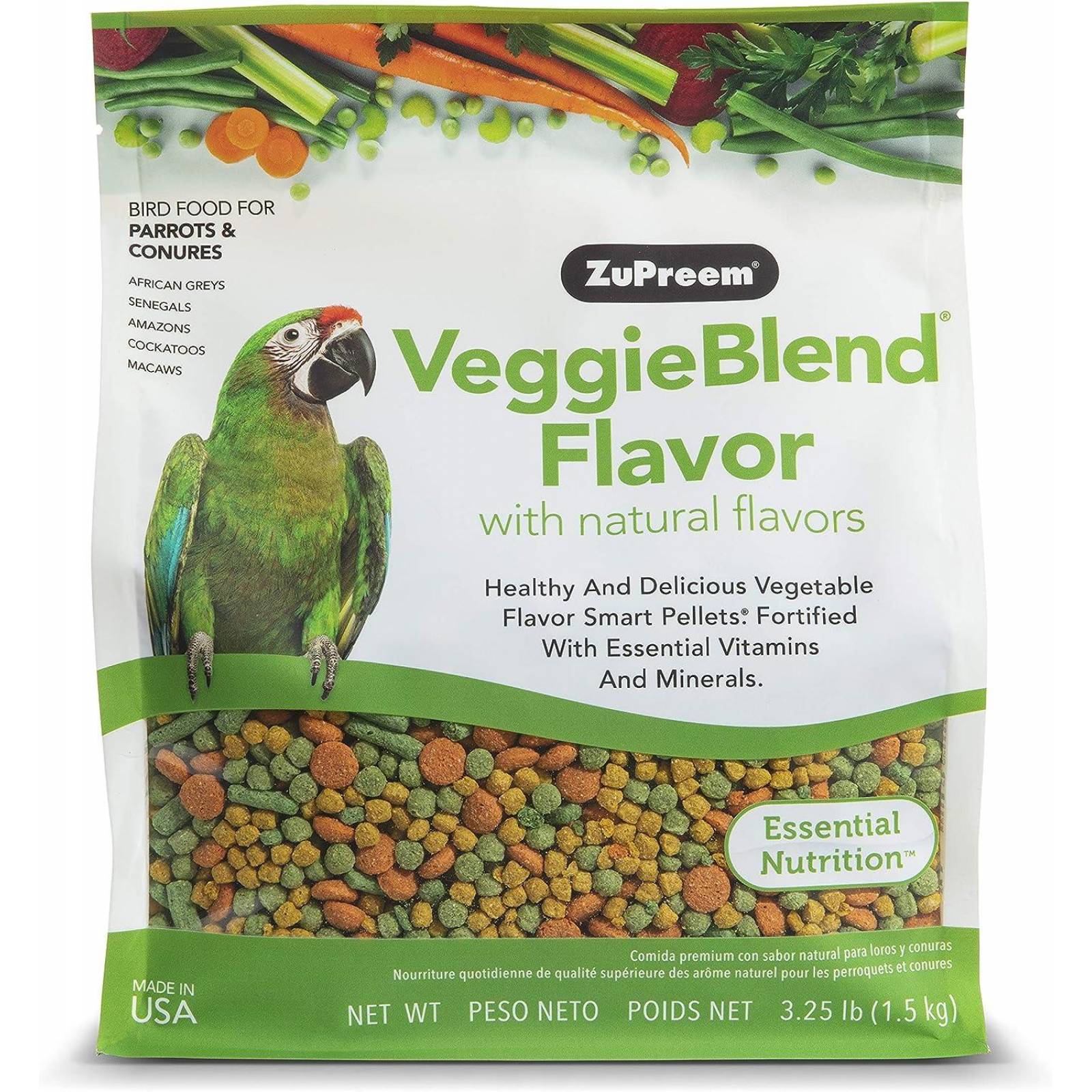 Zupreem alimento VeggieBlend loro, guacamaya, cacatúa, amazona 1.5kg 