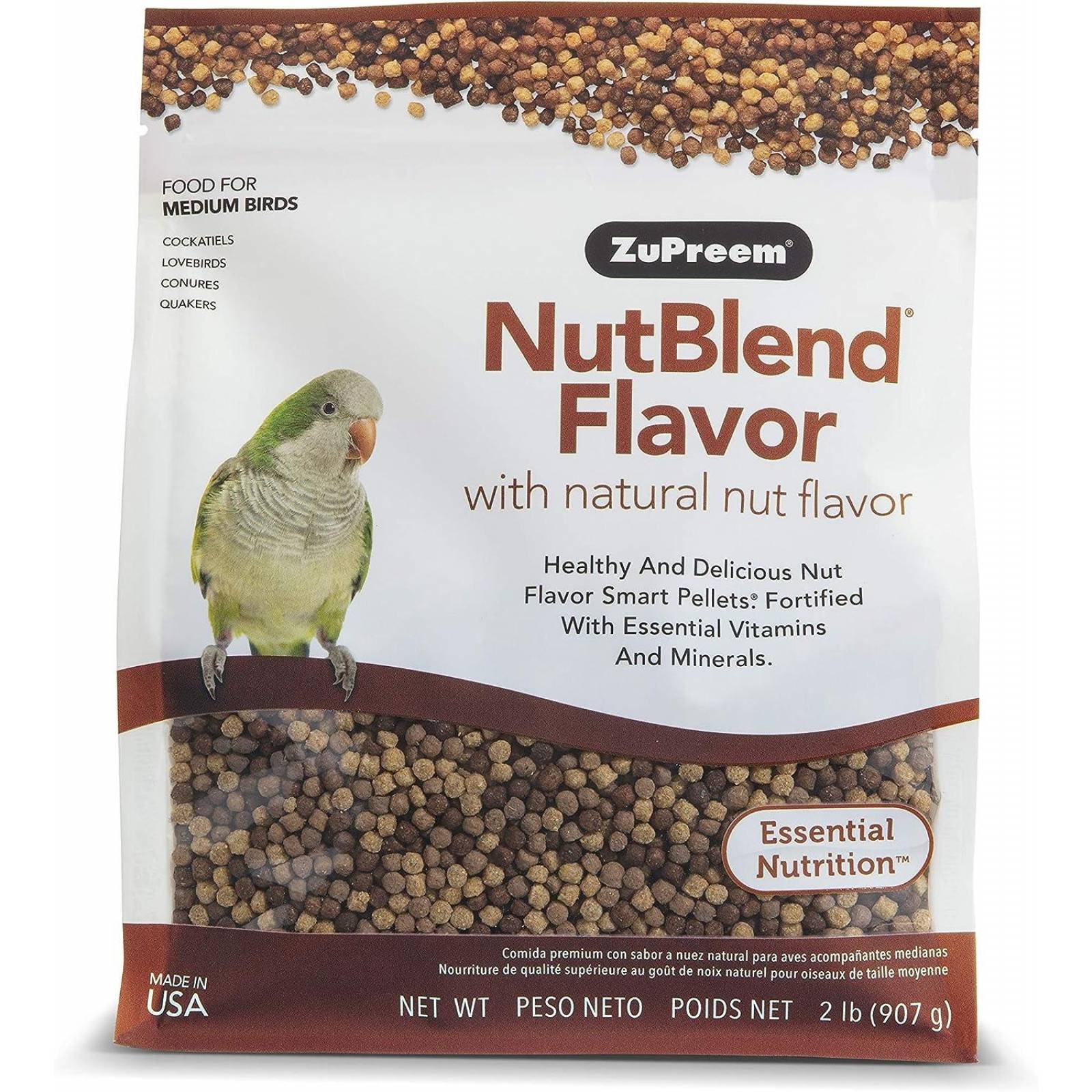 Zupreem alimento Nutblend ninfa, agaporni, conuro, cotorra 907g 