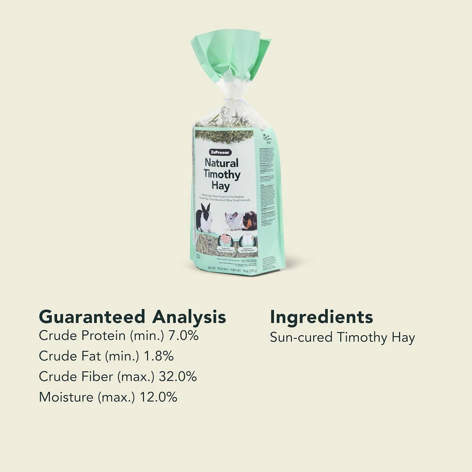 Zupreem alimento Premium Heno Timothy Natural Hay 397g 