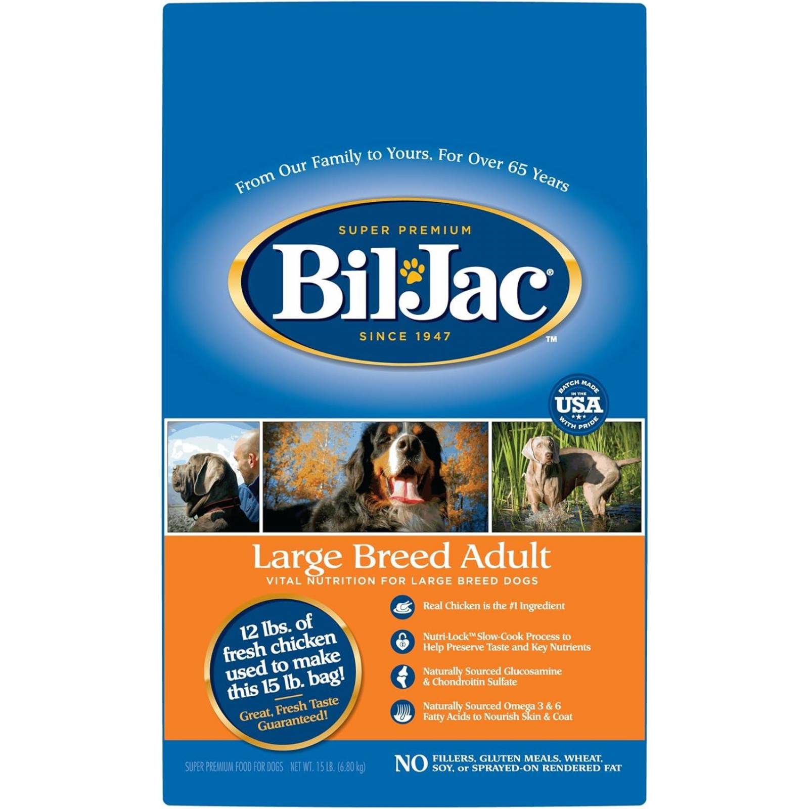 Bil-Jac alimento perro adulto raza grande 6.80 kg 