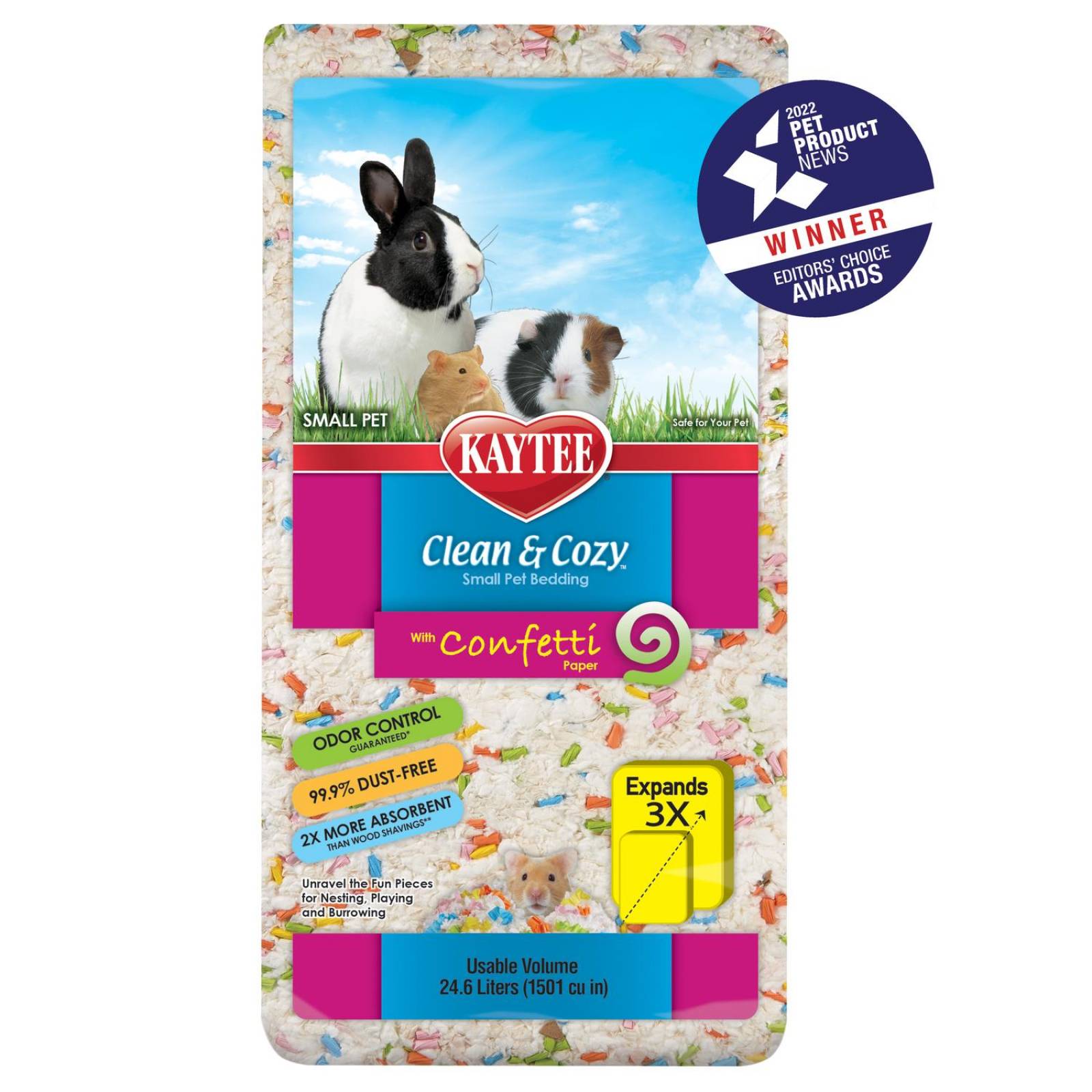 Kaytee Sustrato cama cuyo, conejo Clean & Cozy Confetti 24.6L 