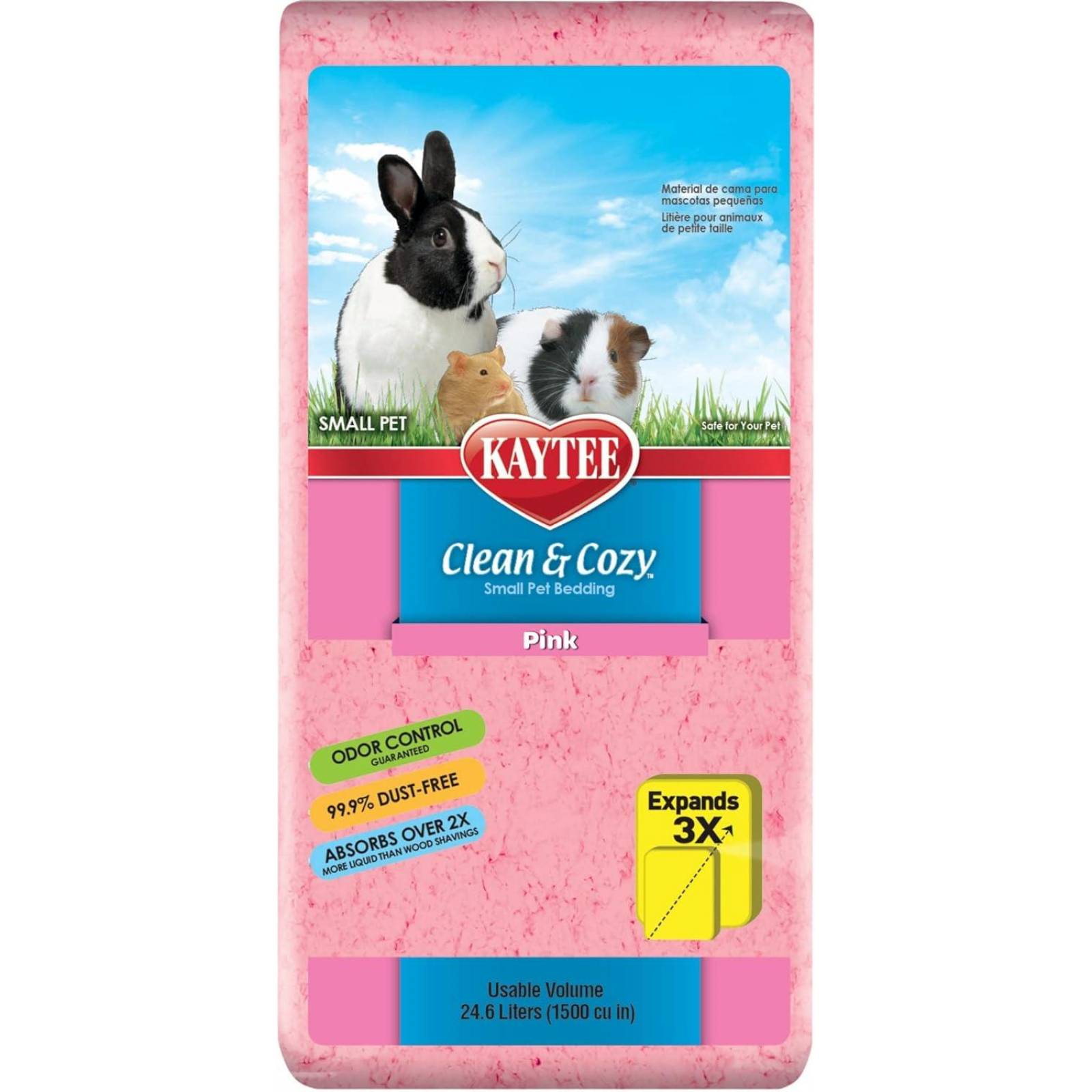 Kaytee Sustrato cama cuyo, conejo Clean & Cozy Rosa 24.6L 