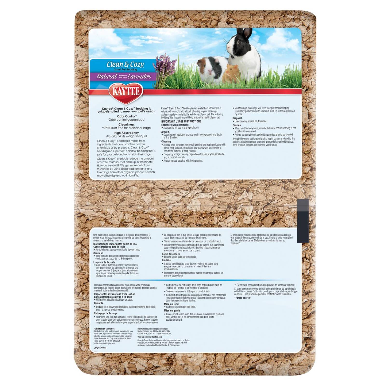 Kaytee Sustrato cama cuyo, conejo Clean & Cozy Lavanda 49.2 L 
