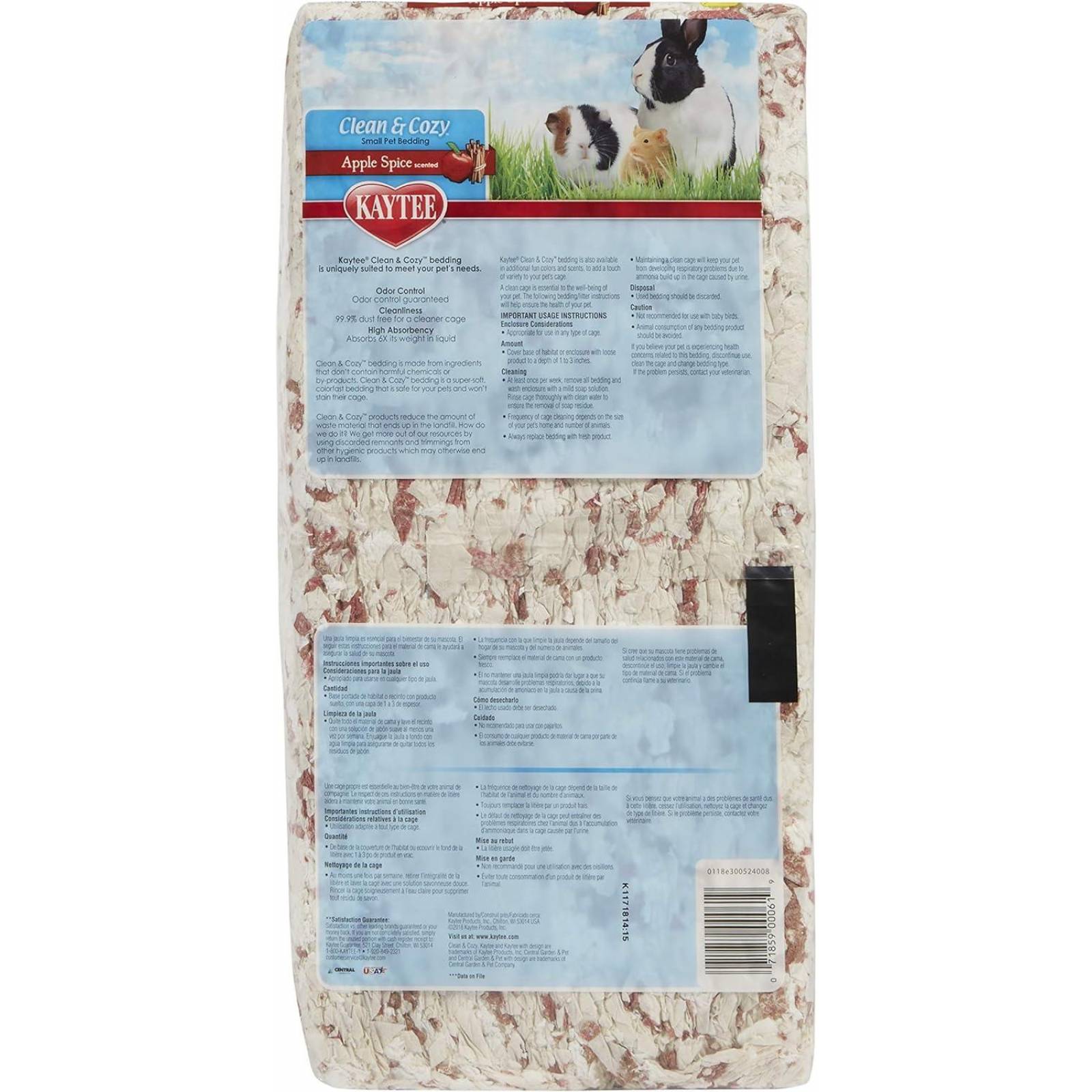 Kaytee Sustrato cama cuyo, conejo Clean & Cozy Manzana 24.6L 