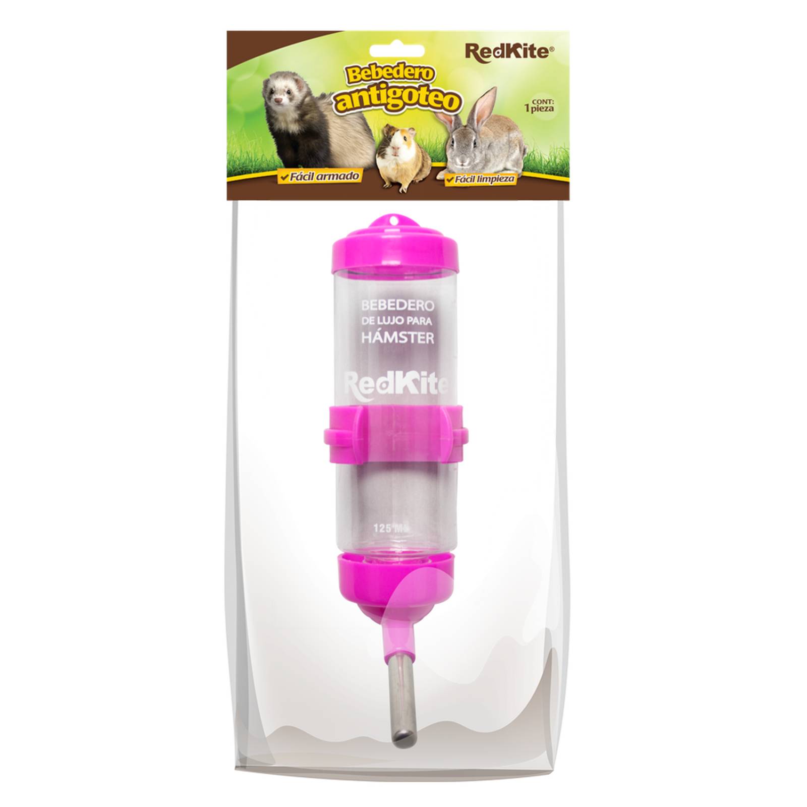 Redkite bebedero colgante antigoteo para hámster 125ml 