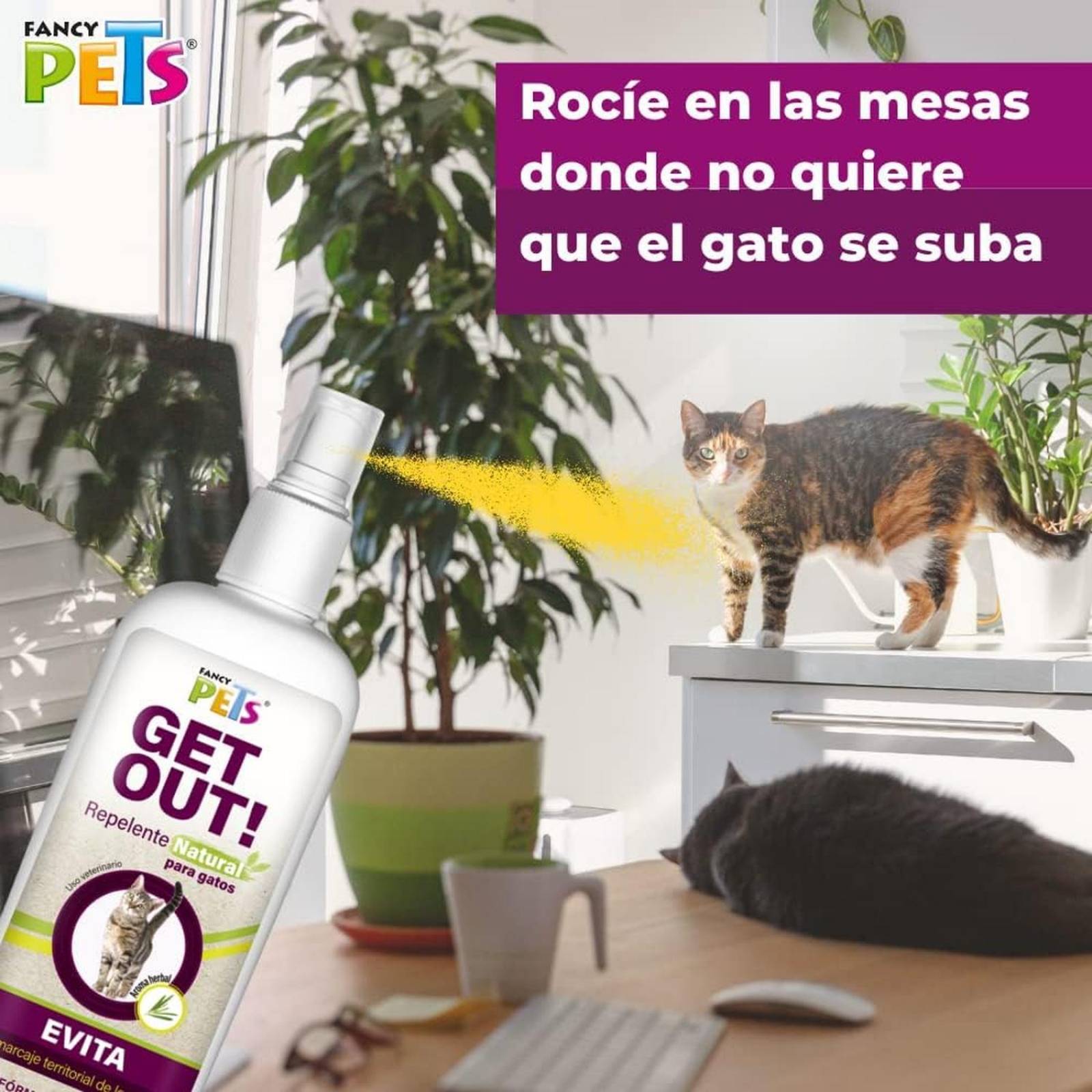 Fancy Pets Repelente natural para gatos evita orina 250 ml 