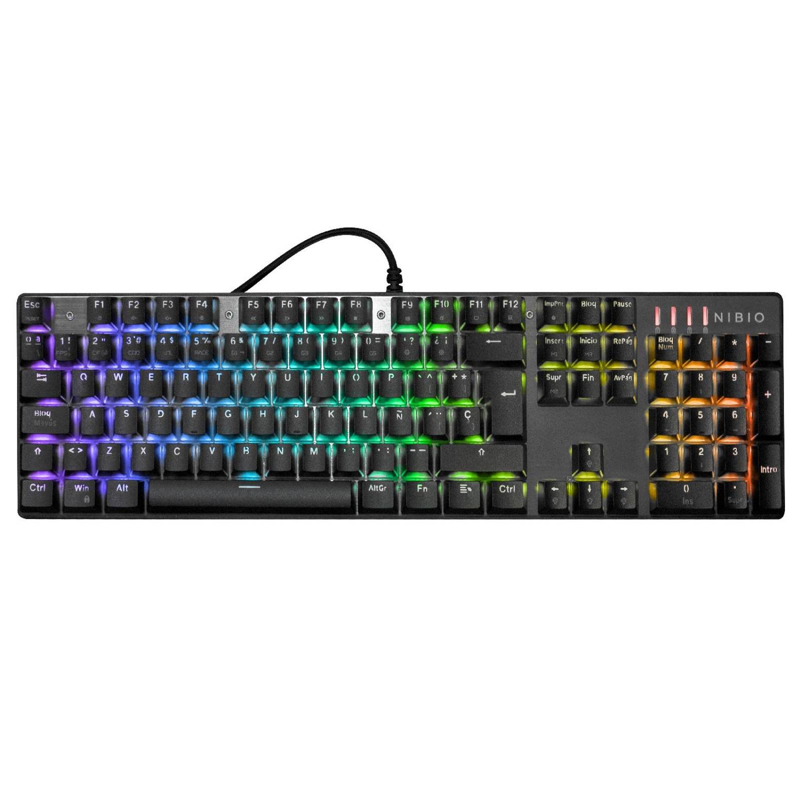 Teclado Gamer Nibio MK500 Impact RGB Negro
