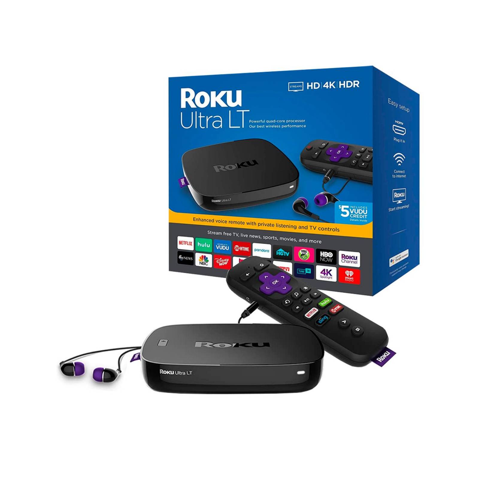Reproductor de Streaming Roku Ultra LT 4K HDR Negro Openbox 