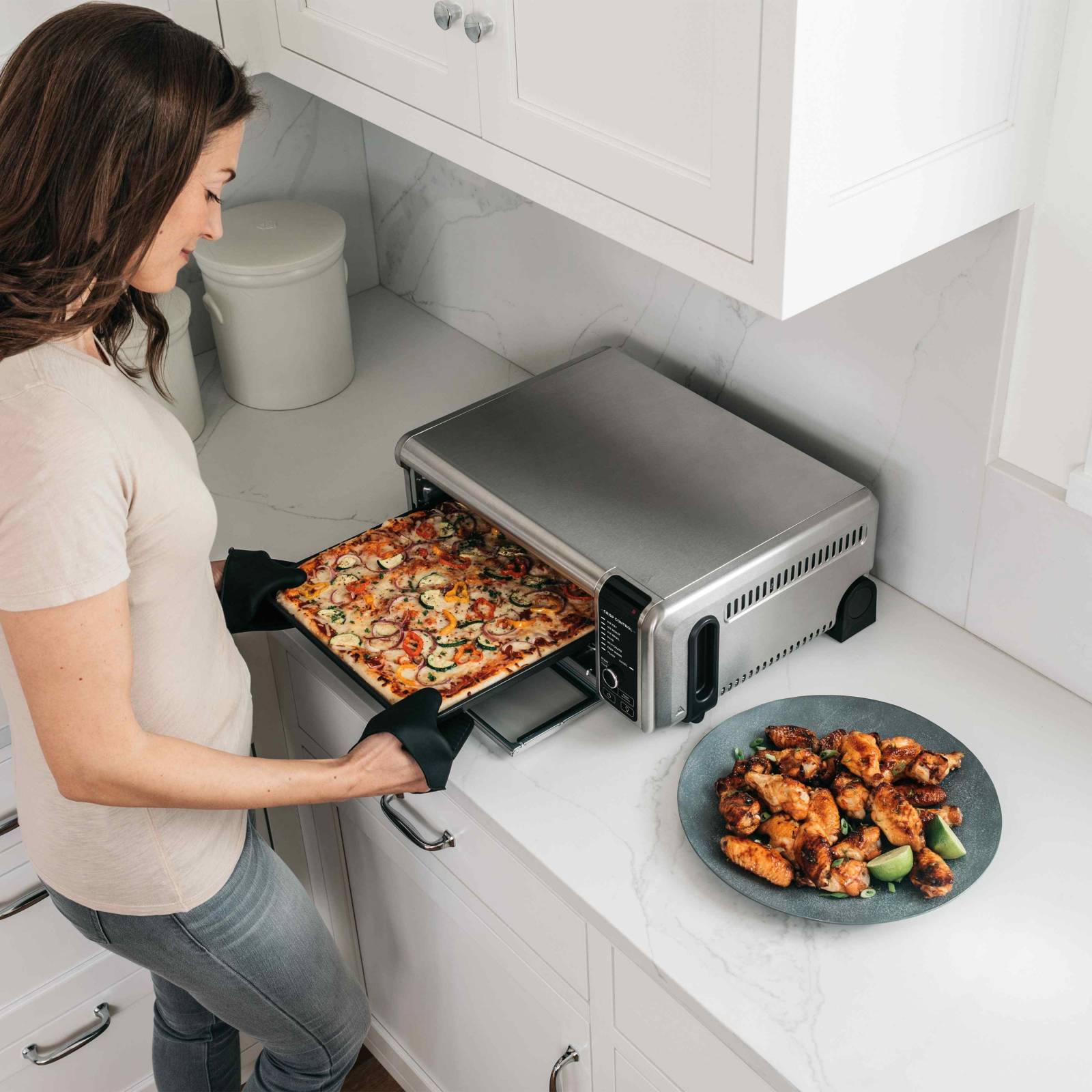 Horno de mesa eléctrico Ninja Foodi SP101 8 en 1 plata, sin aceite 